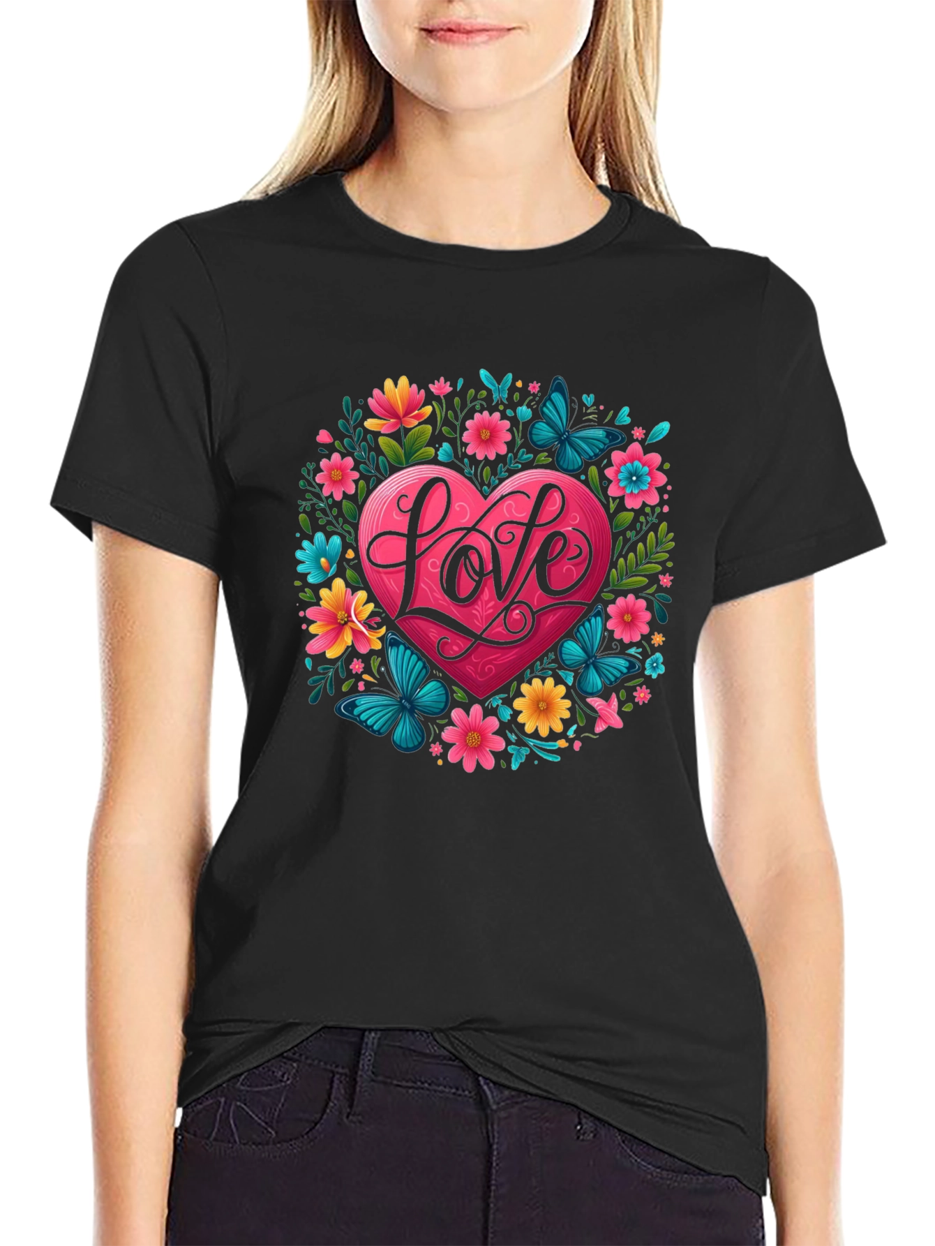 Love Heart Floral T-Shirt