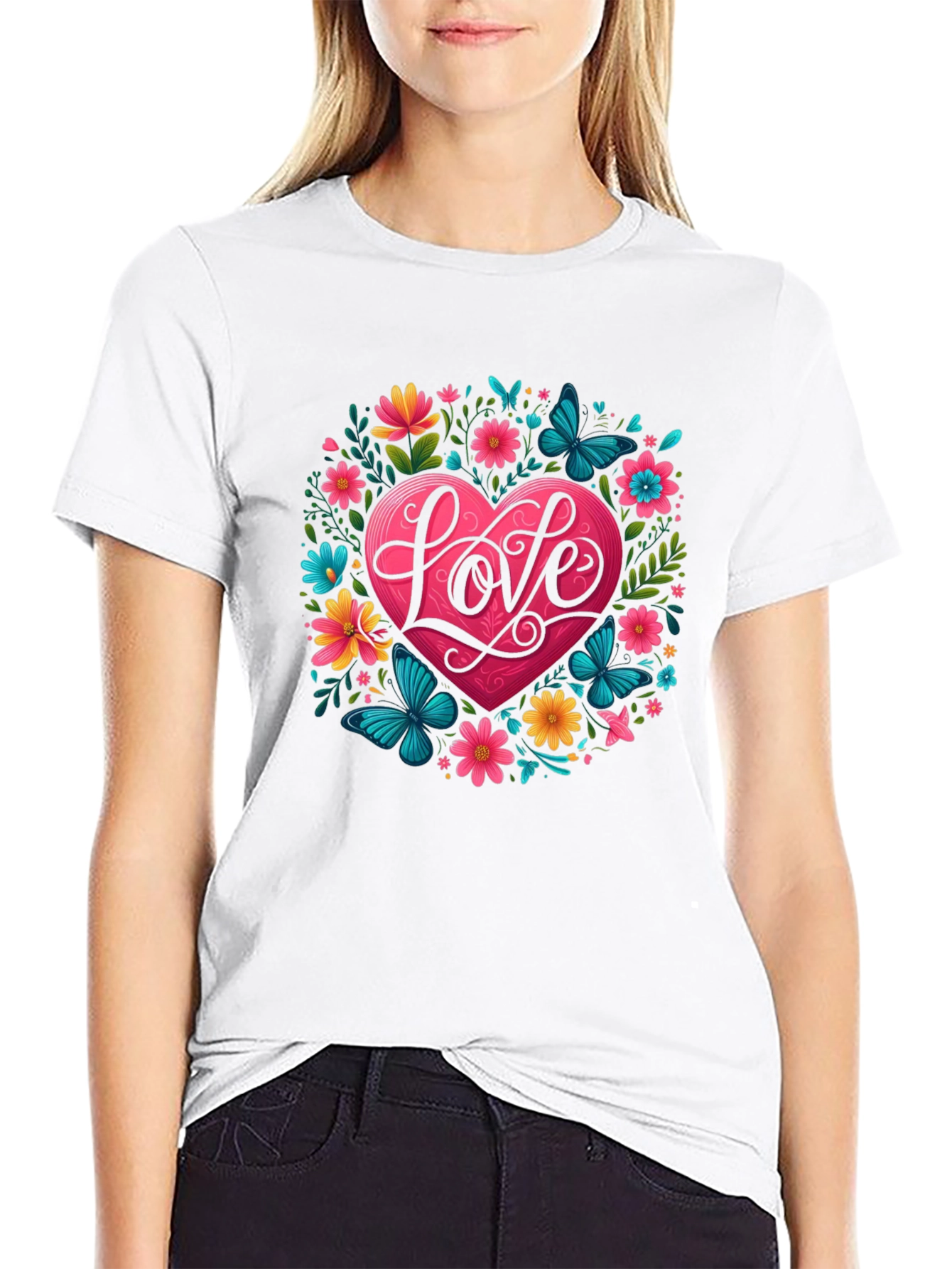 Love Heart Floral T-Shirt