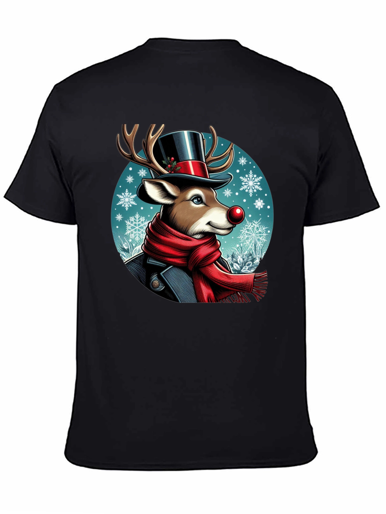 Festive Reindeer Graphic Tee - Holiday Style