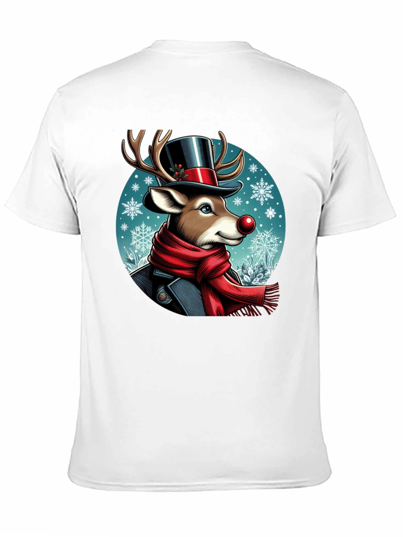 Festive Reindeer Graphic Tee - Holiday Style