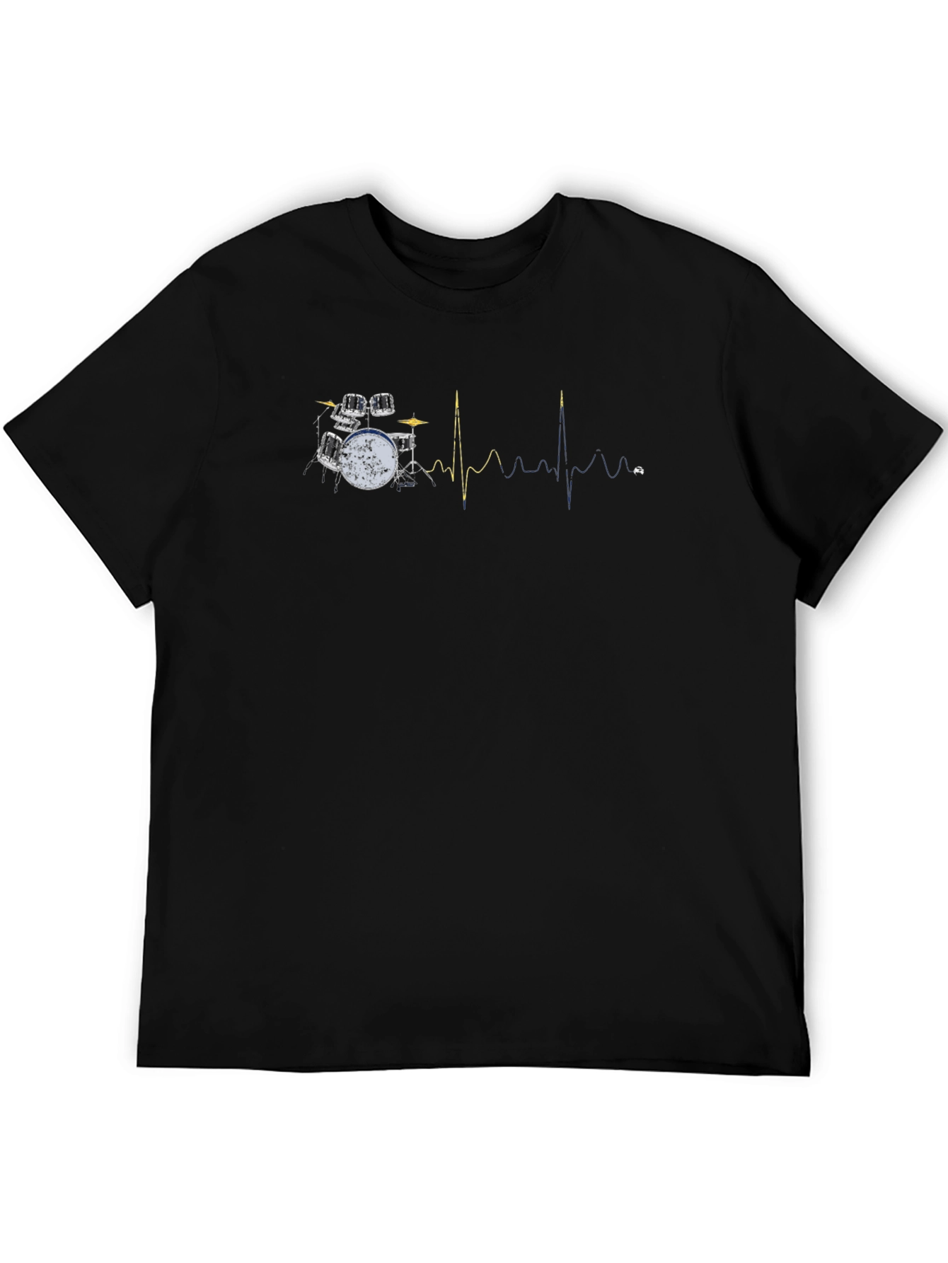 Drum Kit Heartbeat Graphic Tee - Music Lovers Shirt