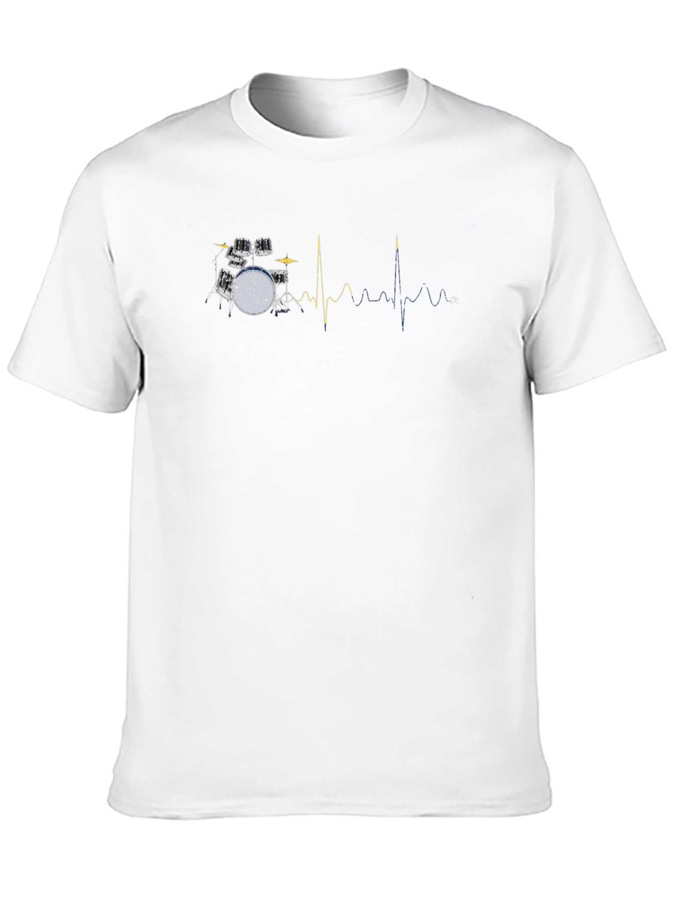Drum Kit Heartbeat Graphic Tee - Music Lovers Shirt