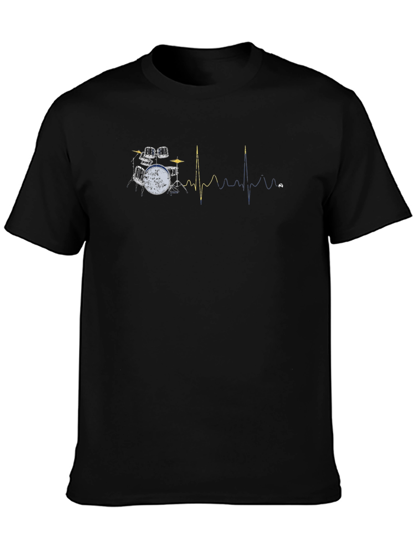 Drum Kit Heartbeat Graphic Tee - Music Lovers Shirt