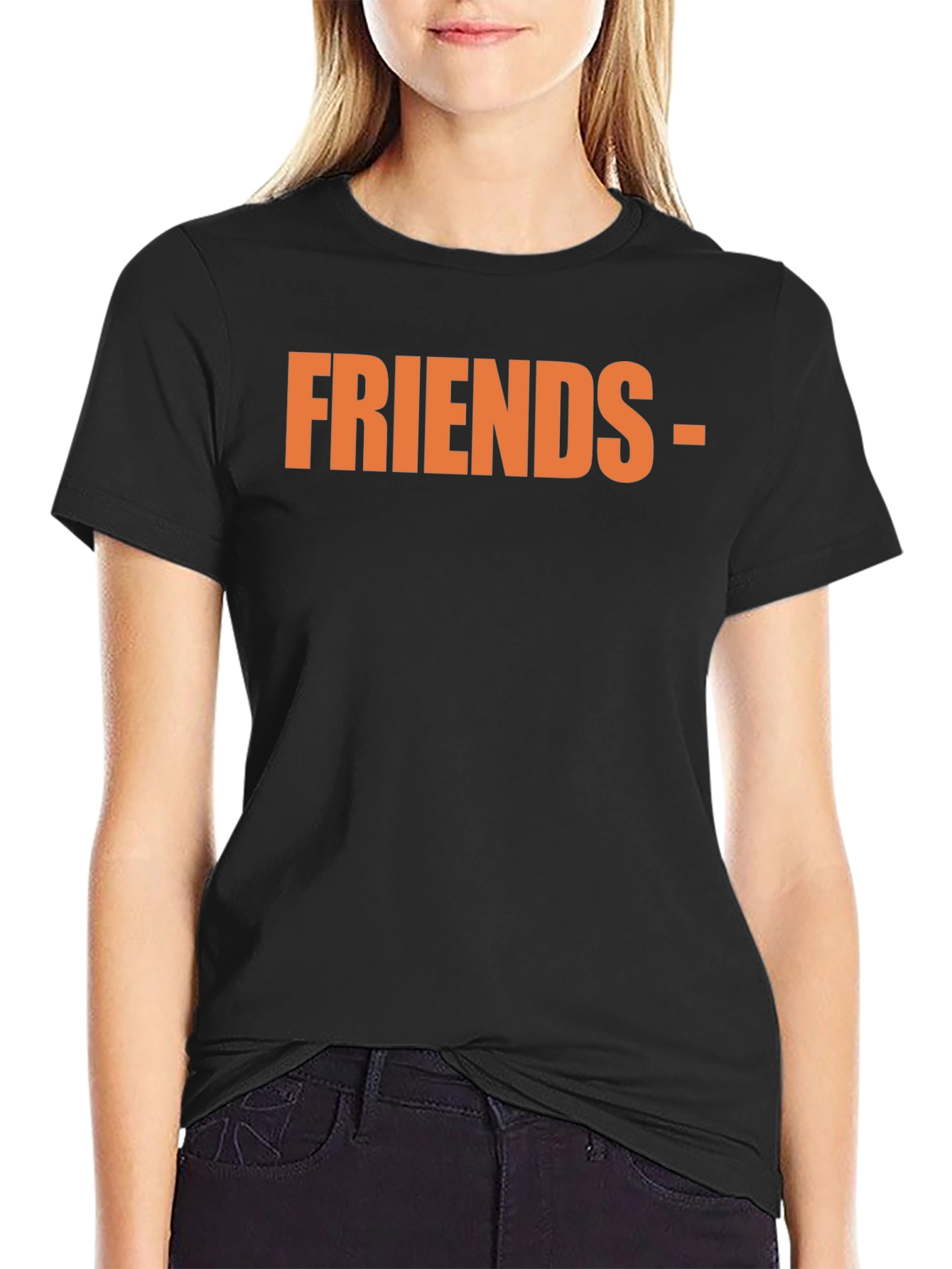 Friends Graphic Print Black T-Shirt
