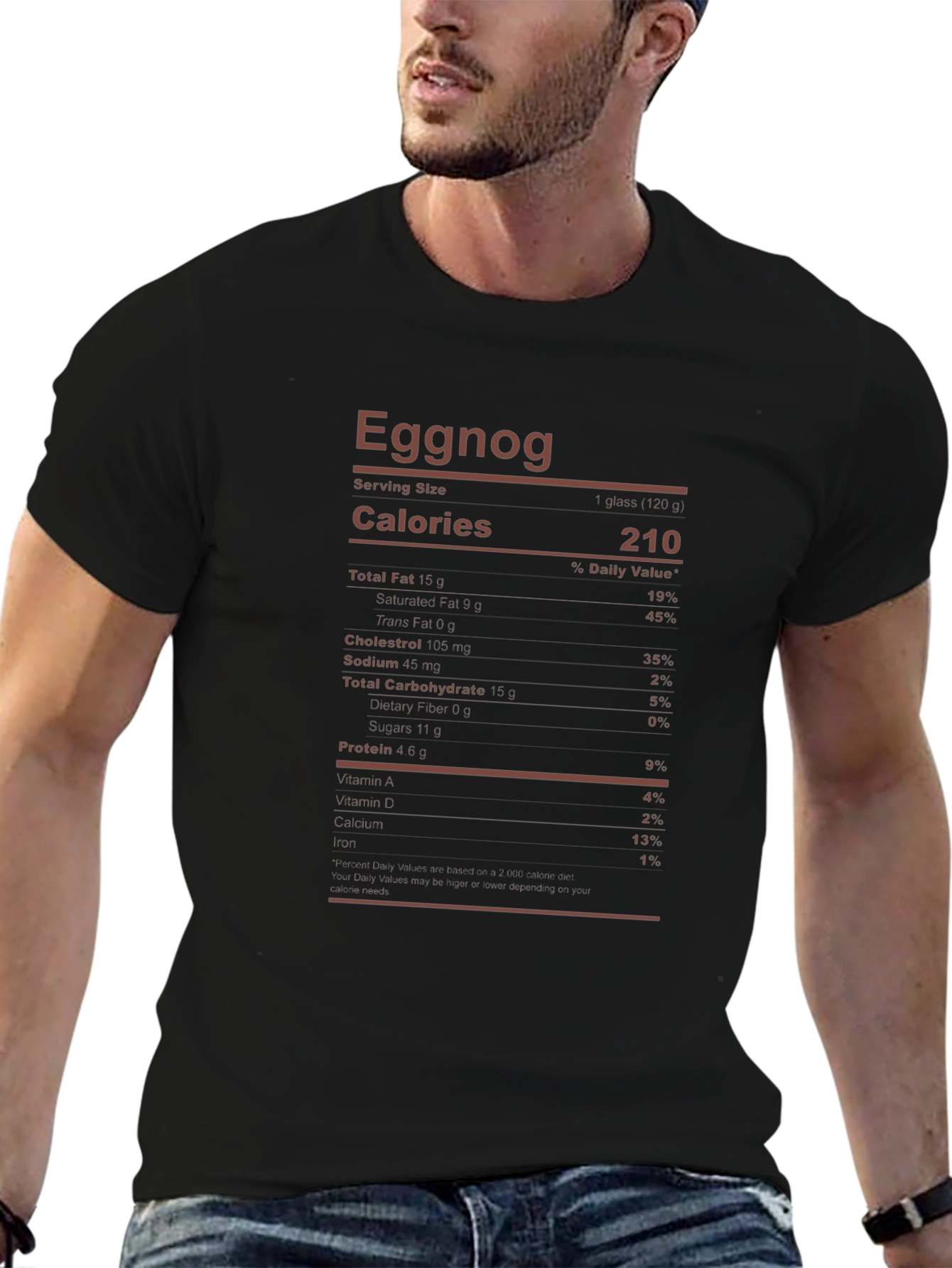 Eggnog Nutrition Facts Graphic Tee