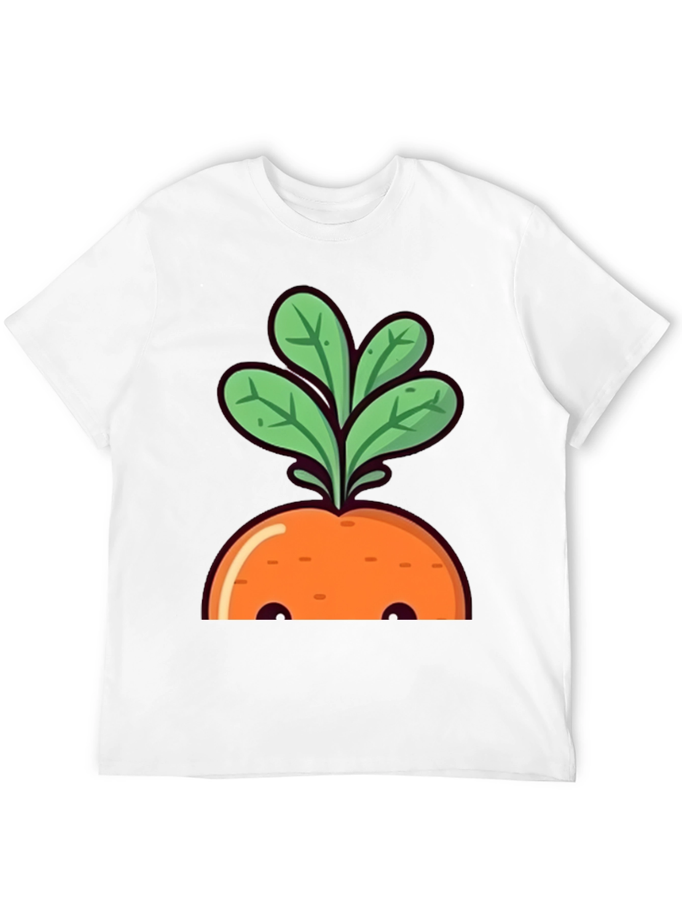 Cute Carrot Graphic Tee - Black Cotton T-Shirt