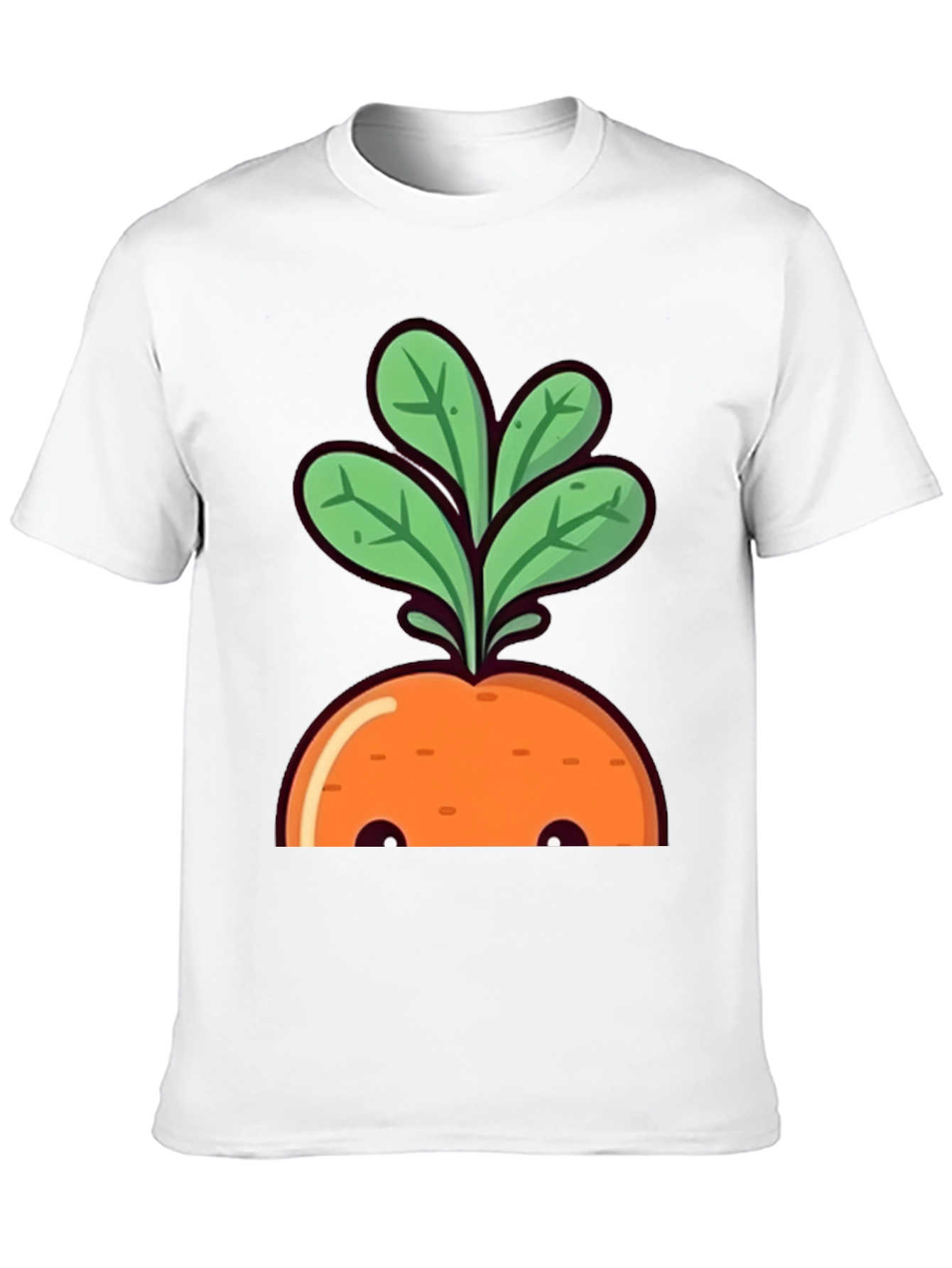 Cute Carrot Graphic Tee - Black Cotton T-Shirt