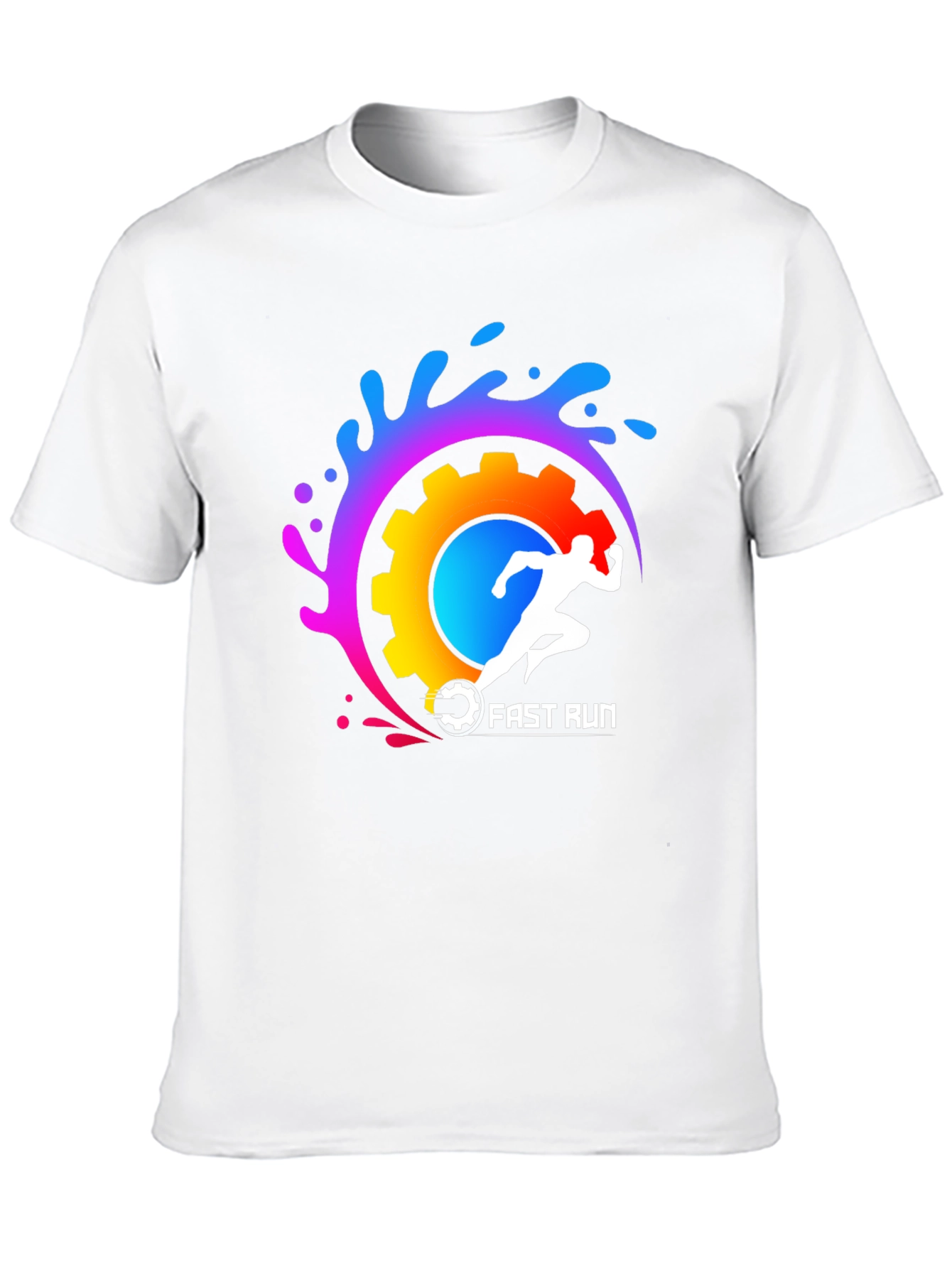 Fast Run Graphic Tee - Black Cotton Blend Shirt