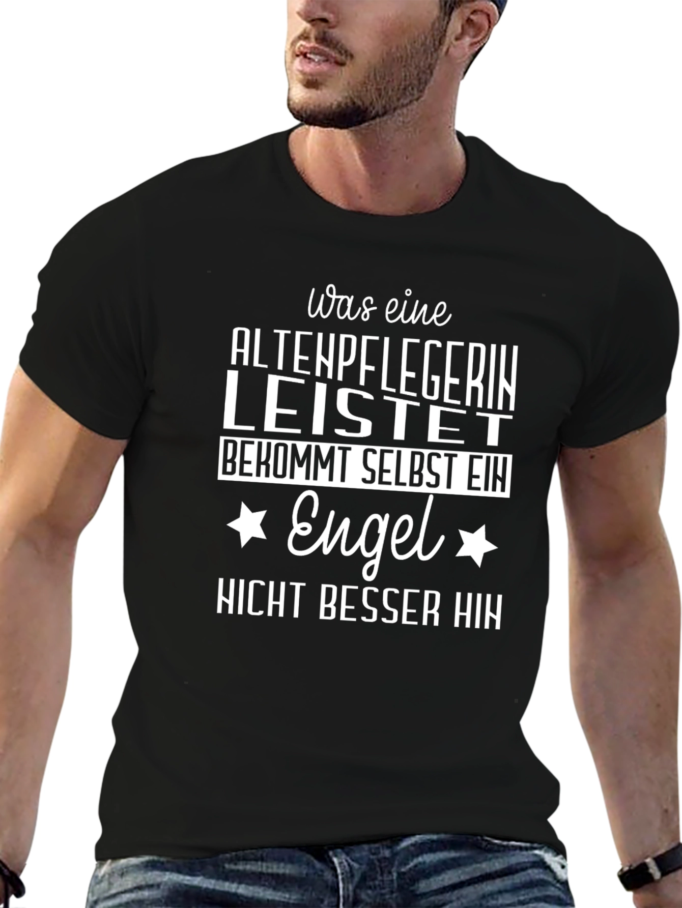 Caregiver Angel T-Shirt - Black Cotton Tee