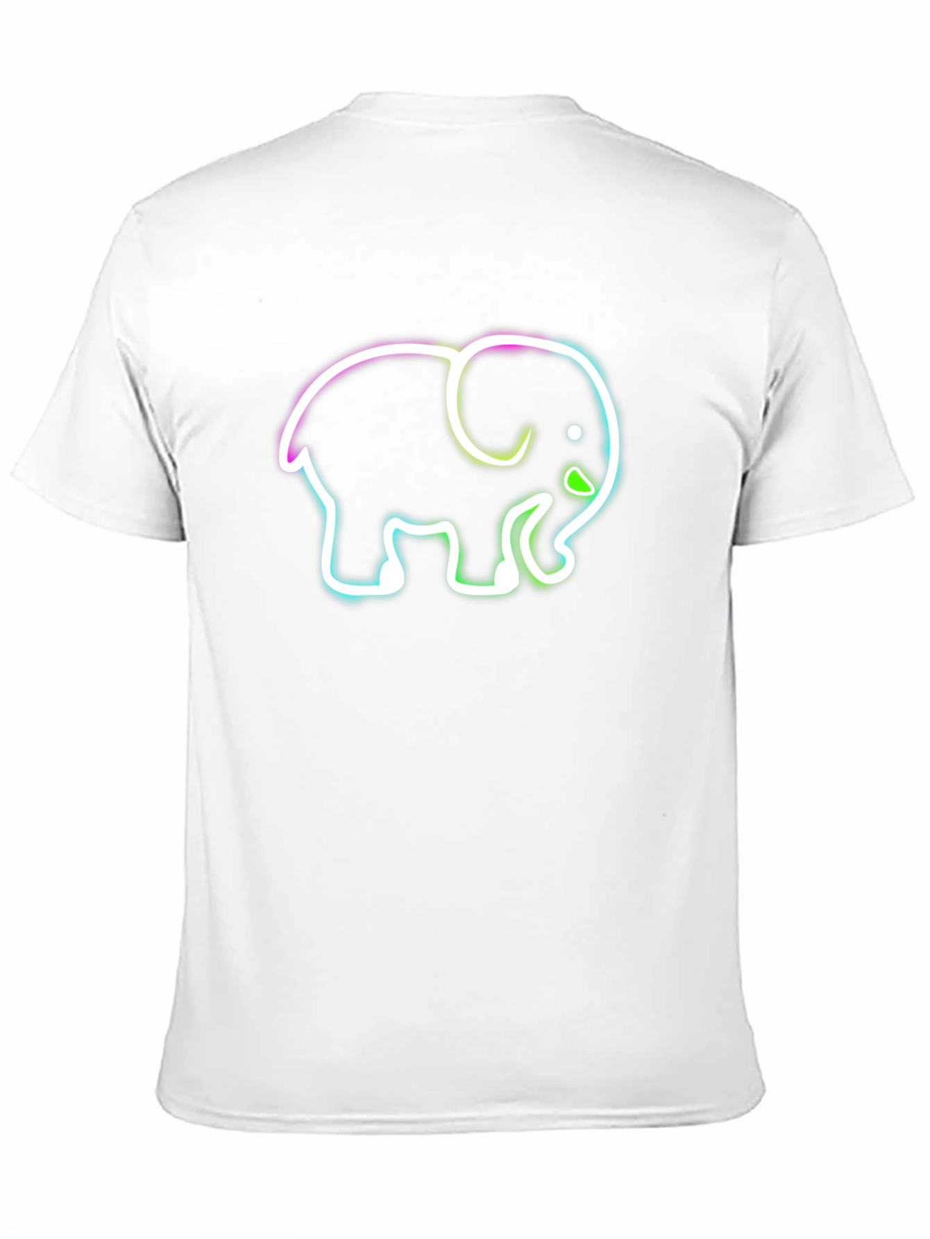 Neon Elephant Graphic Black T-Shirt