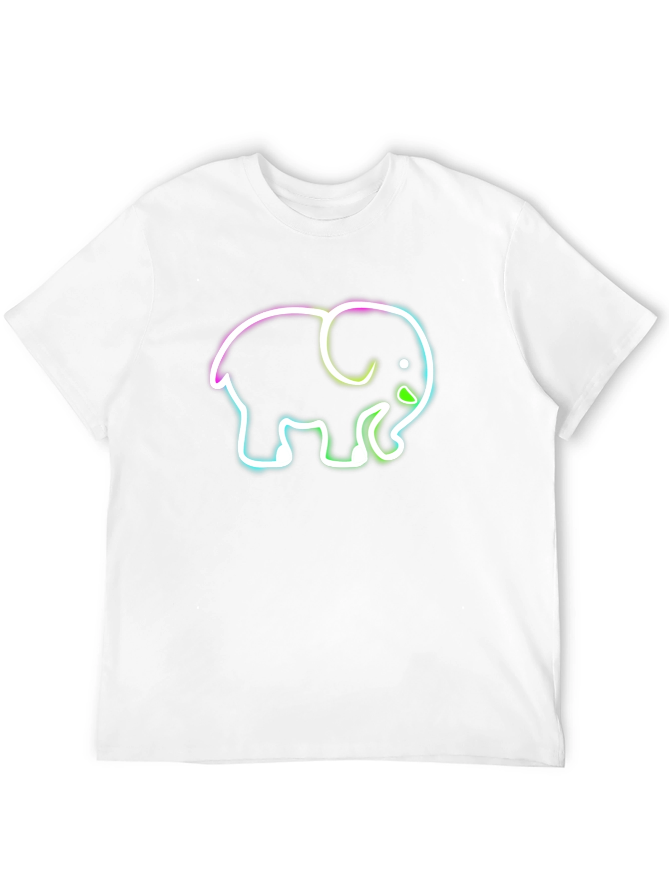 Neon Elephant Graphic Black T-Shirt