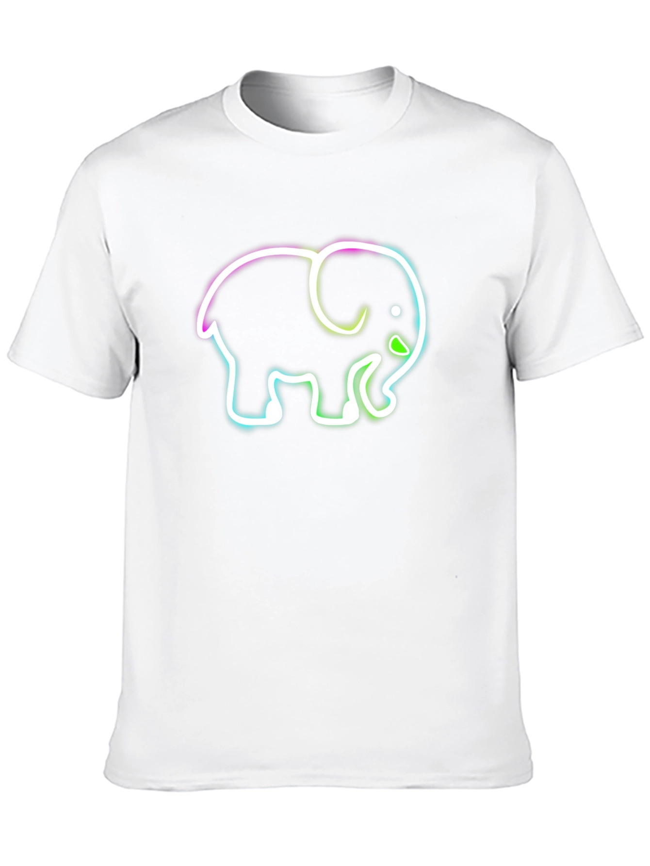 Neon Elephant Graphic Black T-Shirt