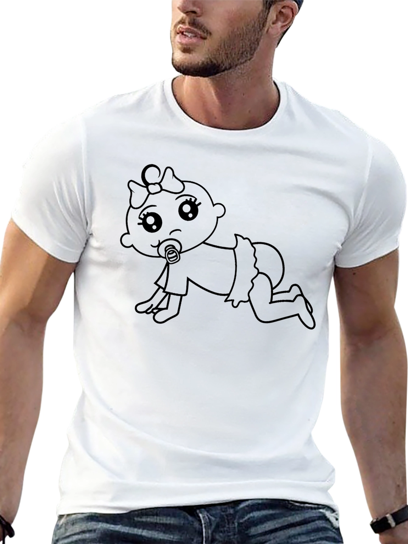 Cute Baby Graphic Tee - Black T-Shirt