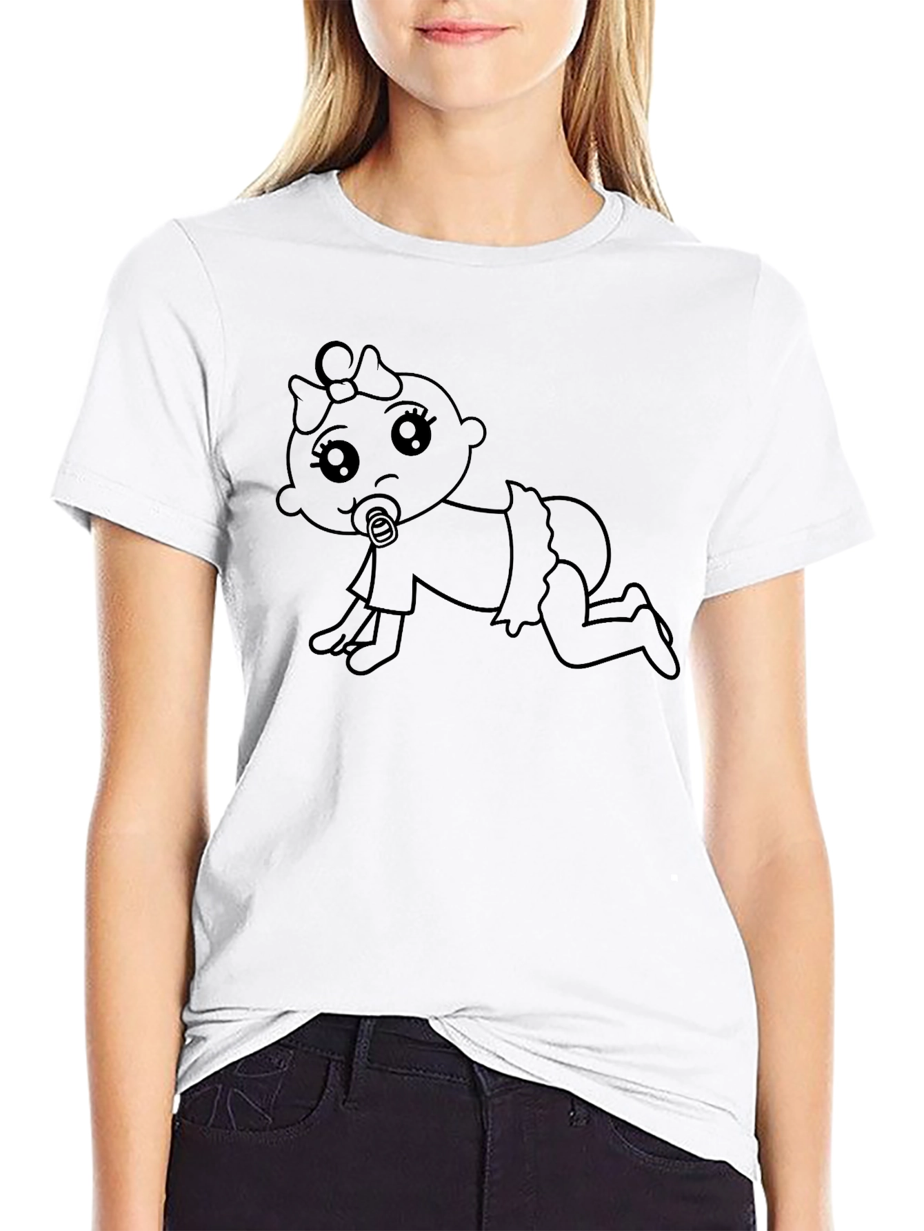 Cute Baby Graphic Tee - Black T-Shirt