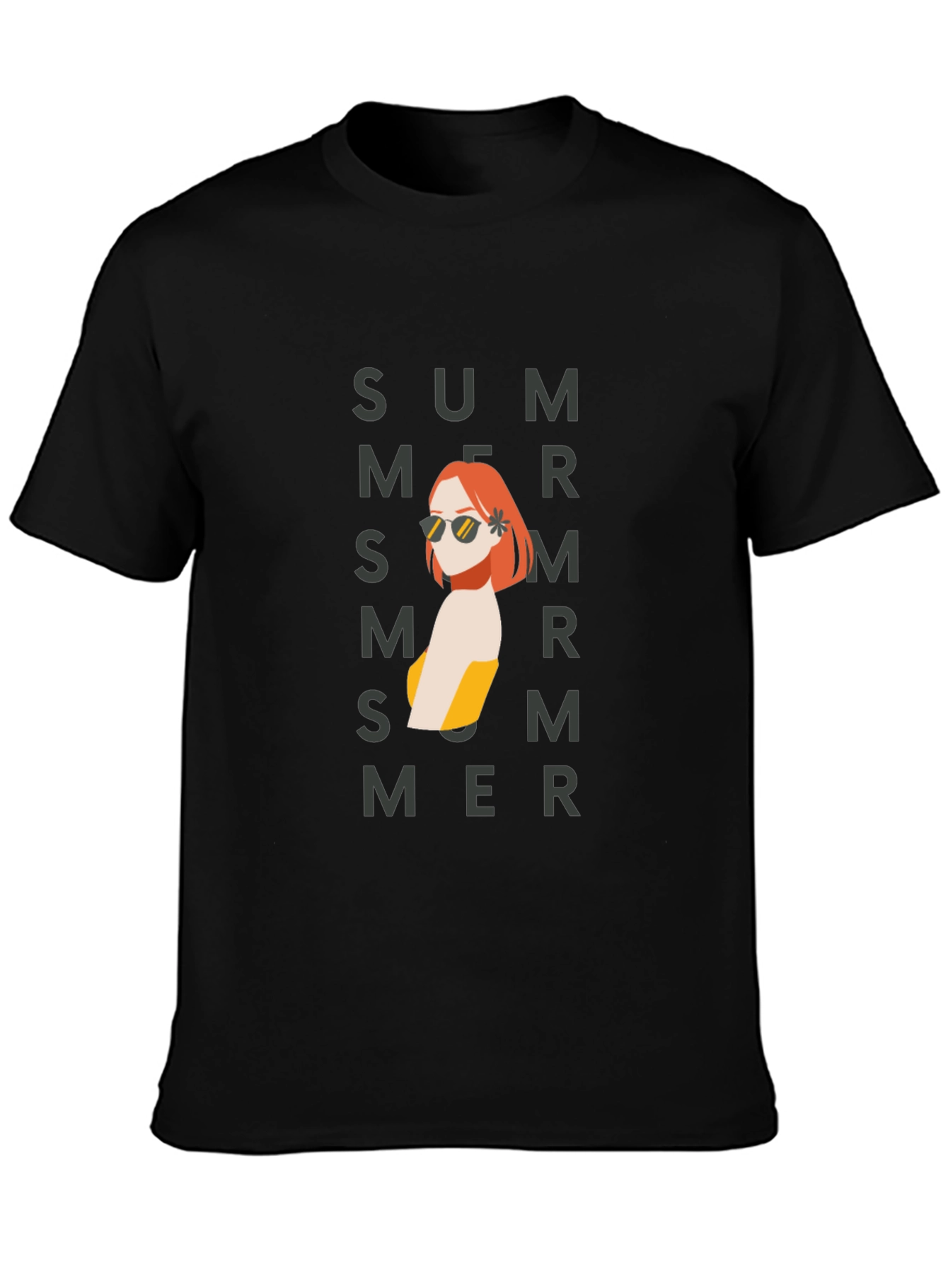Summer Vibes Black Graphic T-Shirt