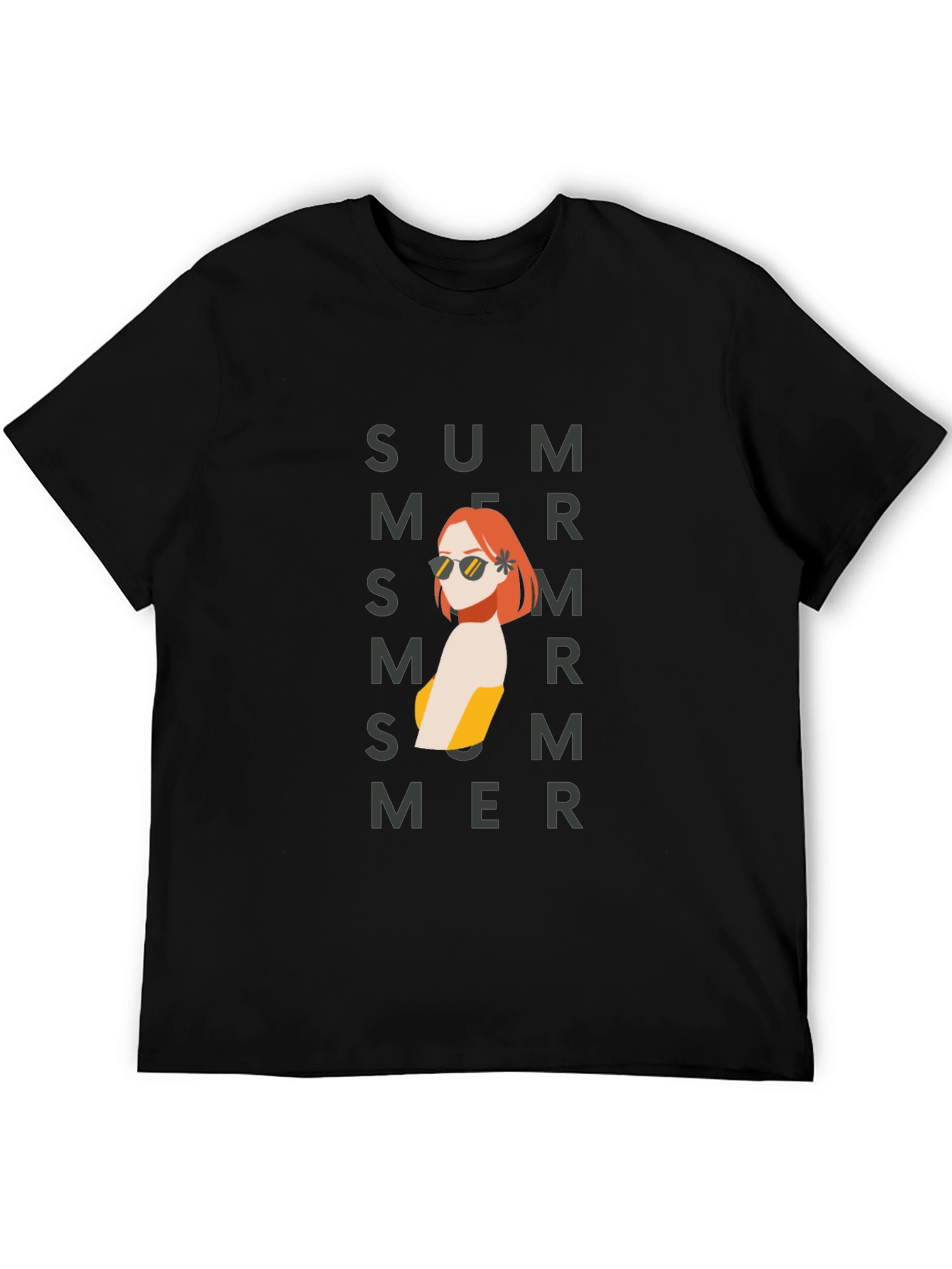 Summer Vibes Black Graphic T-Shirt
