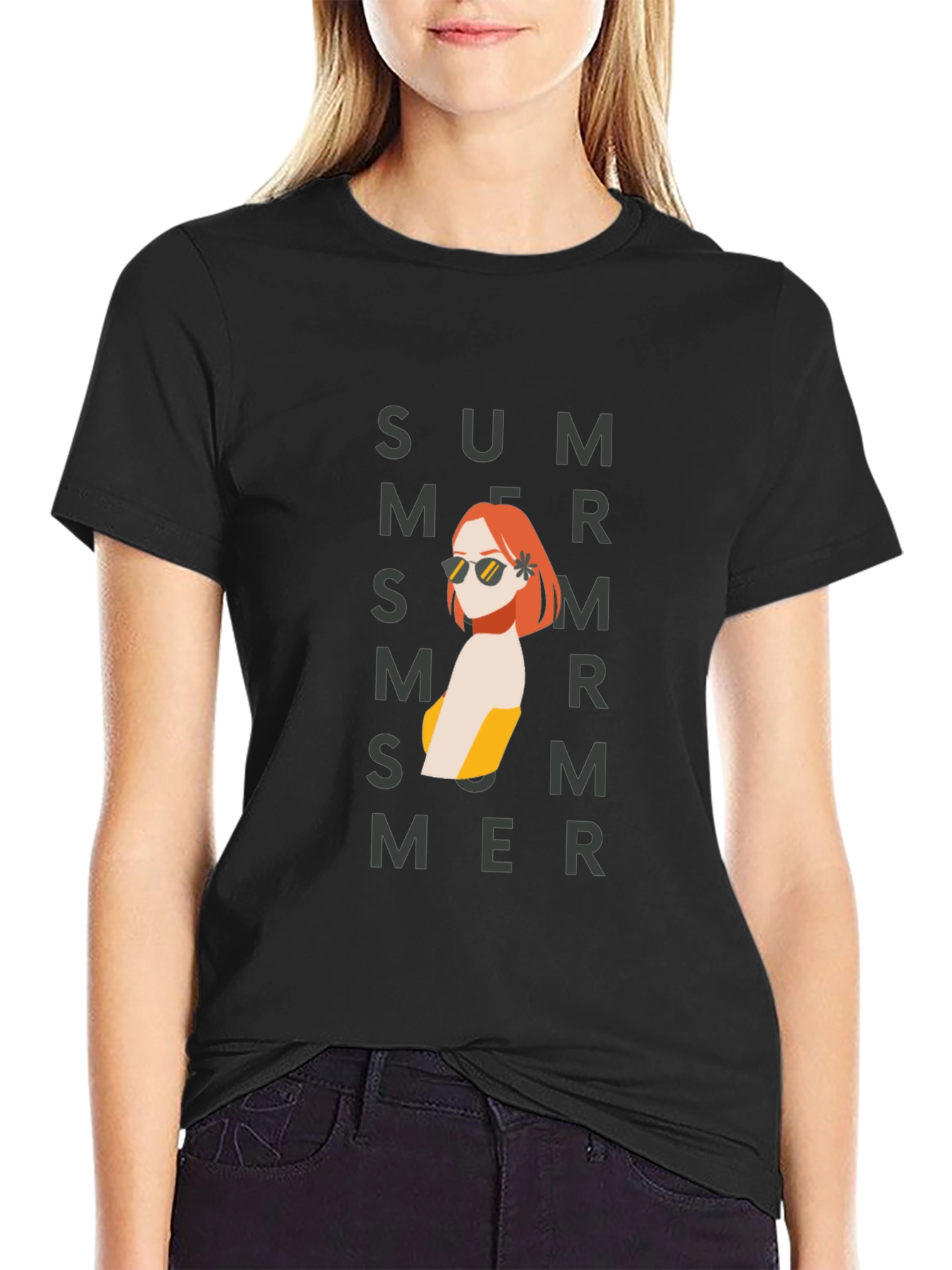 Summer Vibes Black Graphic T-Shirt