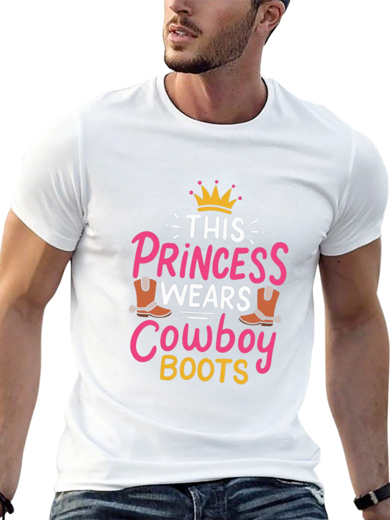 Princess Cowboy Boots Graphic Tee - Cute Country Style