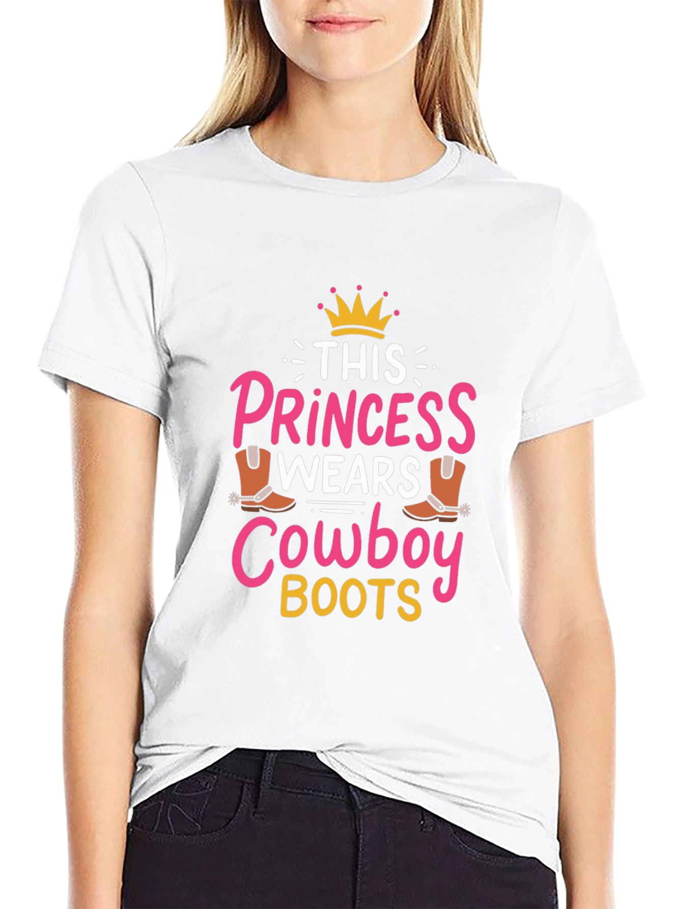 Princess Cowboy Boots Graphic Tee - Cute Country Style