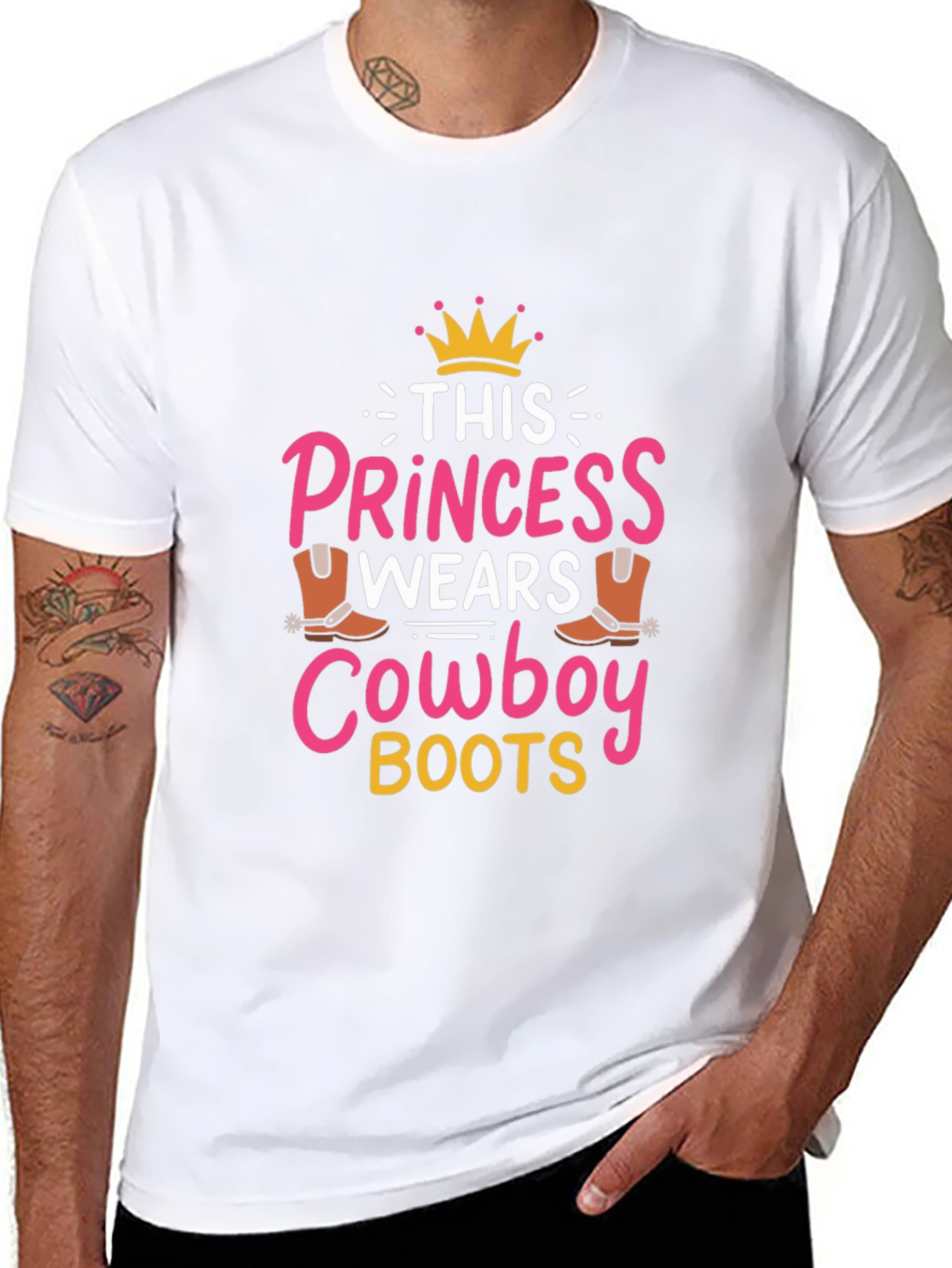 Princess Cowboy Boots Graphic Tee - Cute Country Style