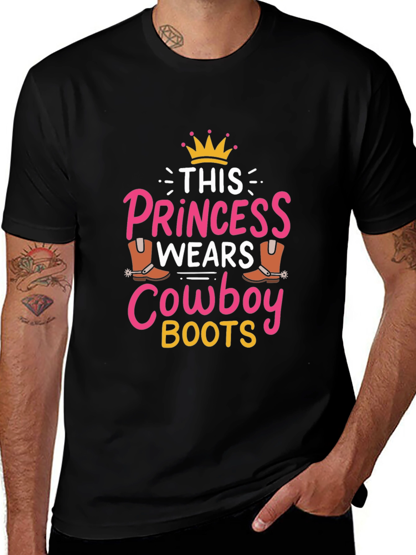 Princess Cowboy Boots Graphic Tee - Cute Country Style