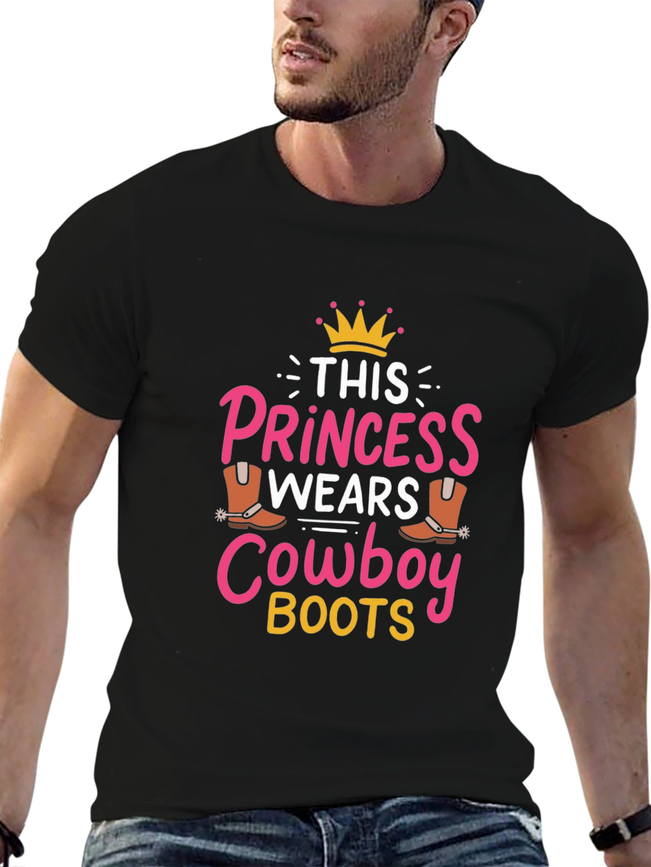 Princess Cowboy Boots Graphic Tee - Cute Country Style