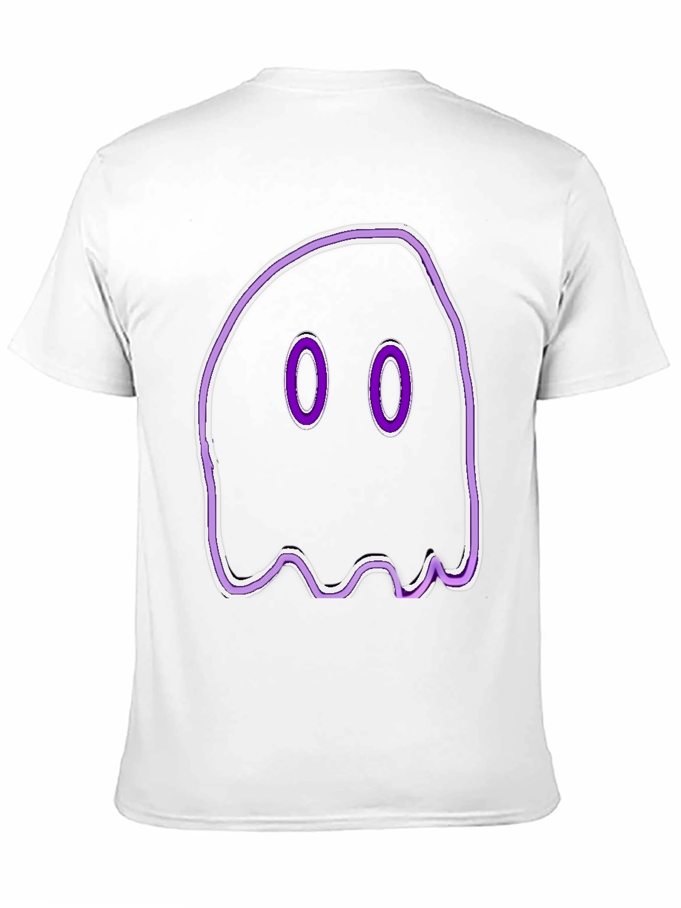 Spooky Ghost Graphic Tee - Black Cotton T-Shirt