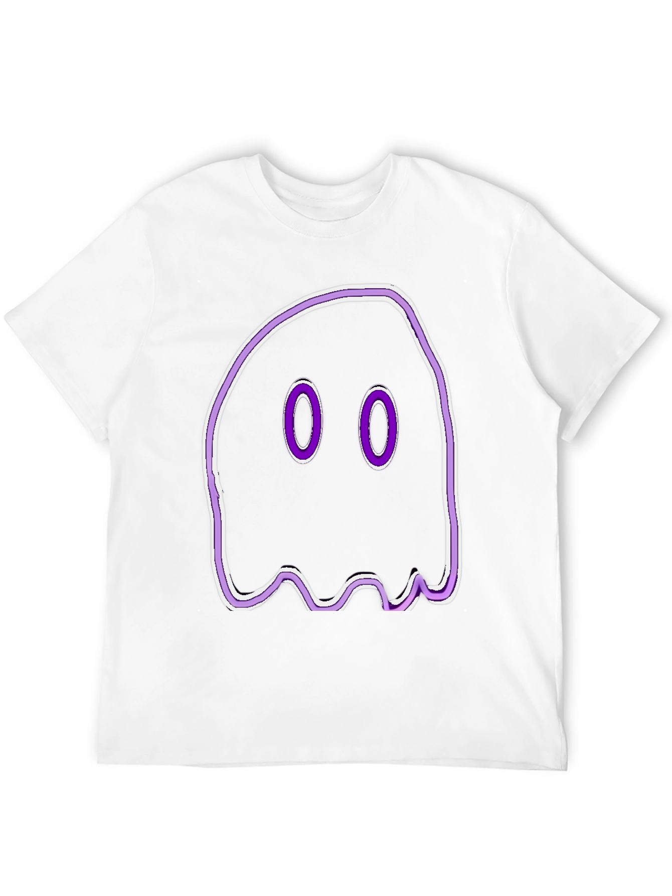 Spooky Ghost Graphic Tee - Black Cotton T-Shirt