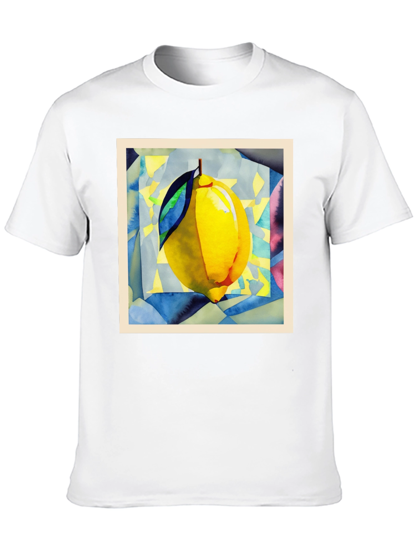 Abstract Lemon Graphic Tee - Modern Art Shirt