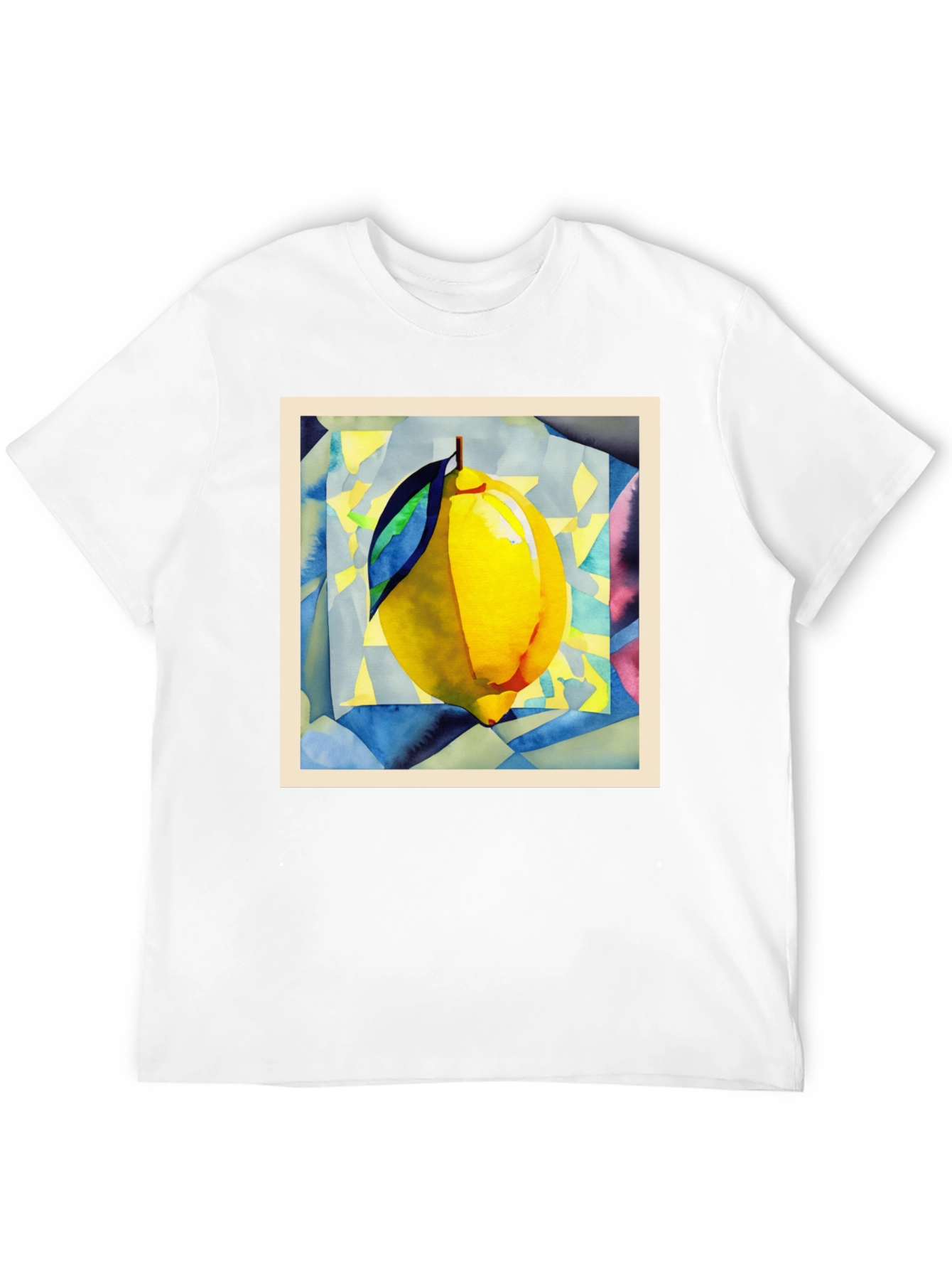Abstract Lemon Graphic Tee - Modern Art Shirt
