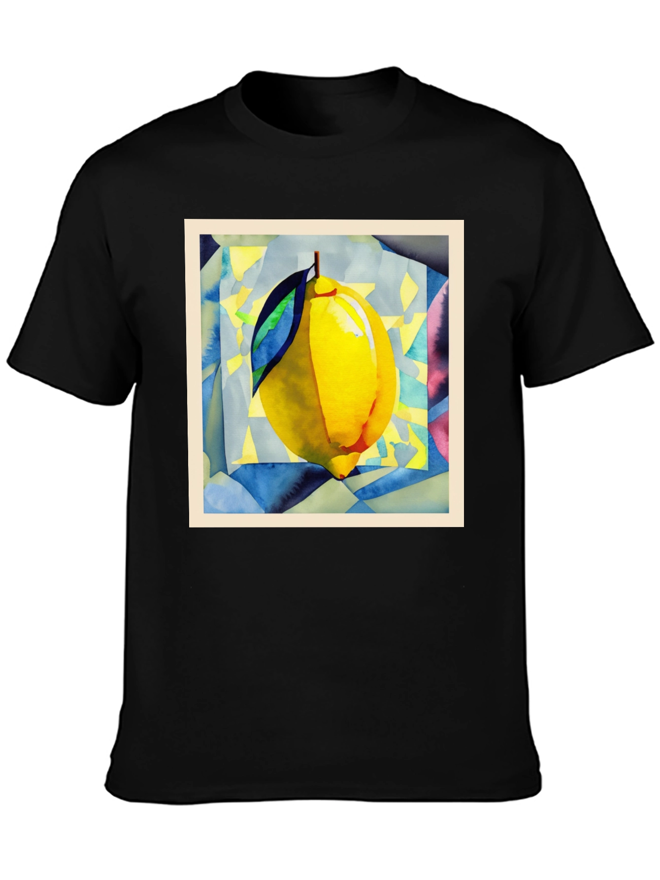 Abstract Lemon Graphic Tee - Modern Art Shirt