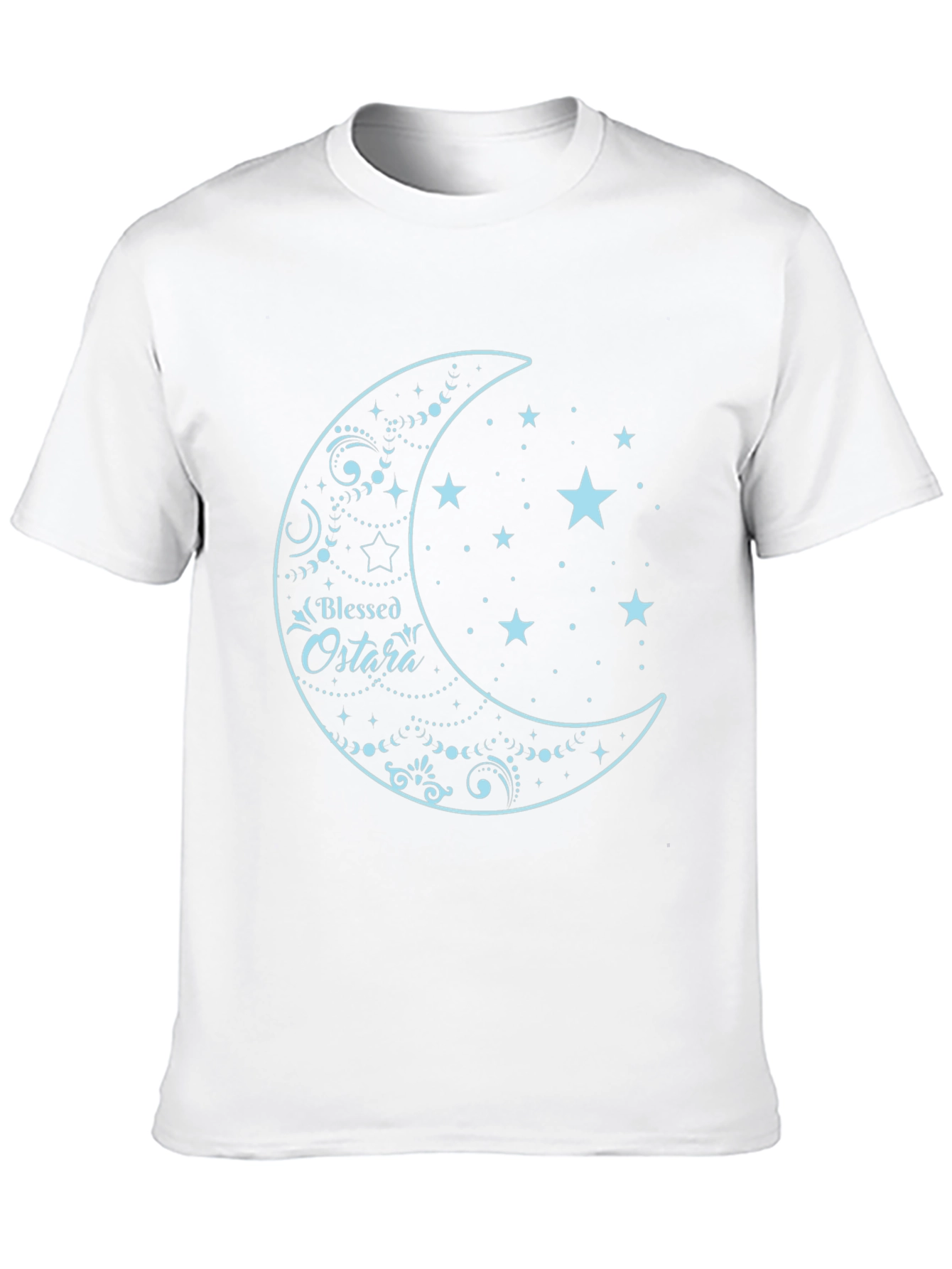 Blessed Ostara Moon & Stars Graphic Tee - Black