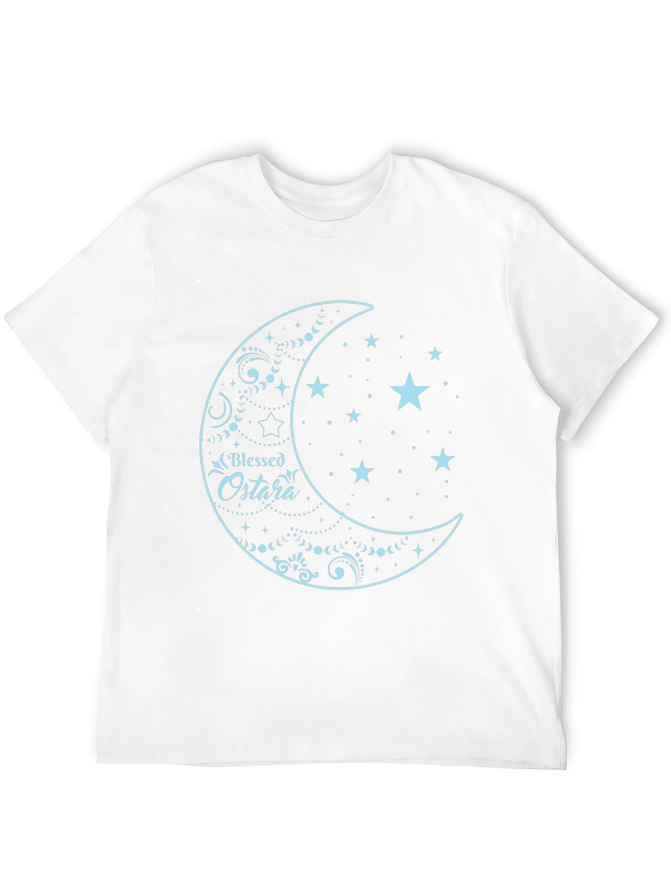 Blessed Ostara Moon & Stars Graphic Tee - Black