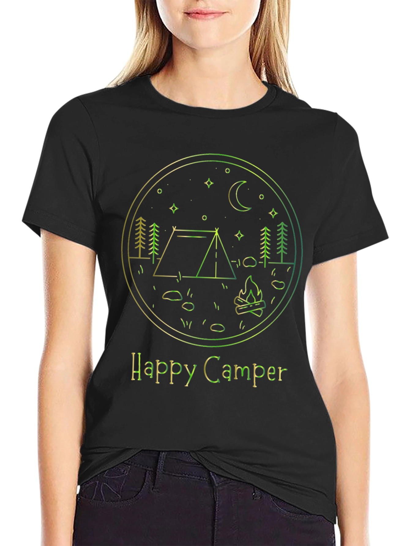 Happy Camper Graphic T-Shirt - Camping Adventure
