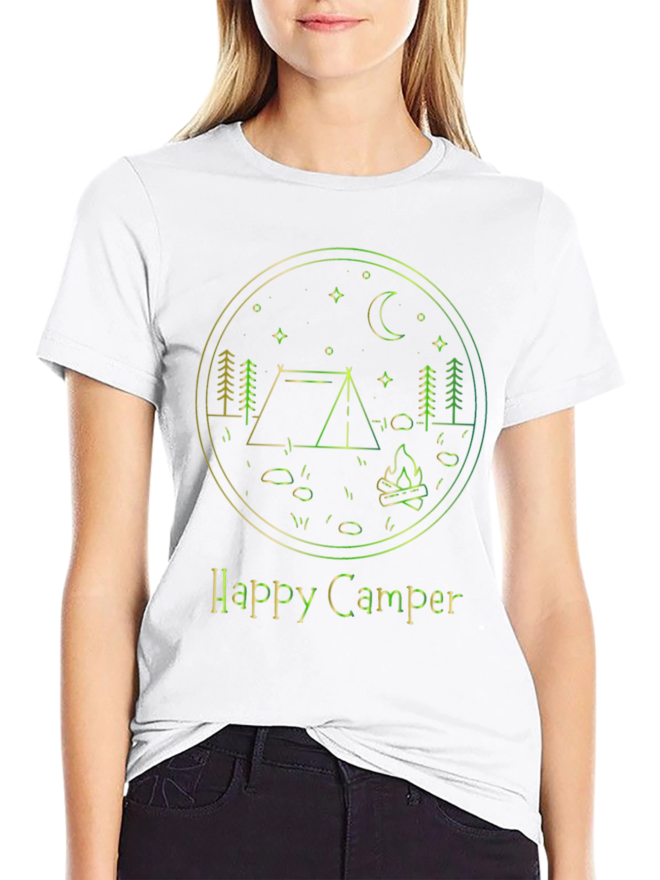 Happy Camper Graphic T-Shirt - Camping Adventure