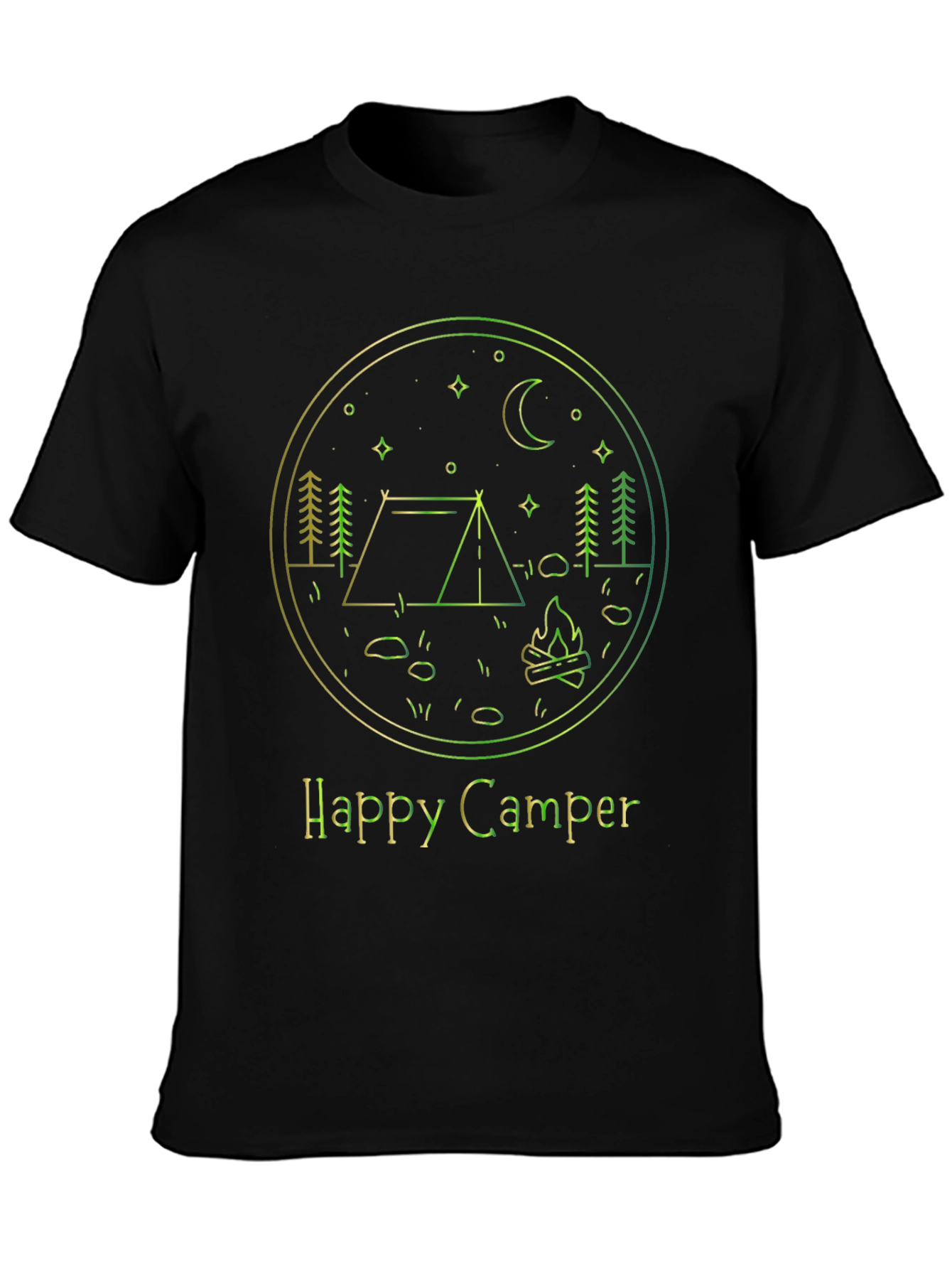 Happy Camper Graphic T-Shirt - Camping Adventure