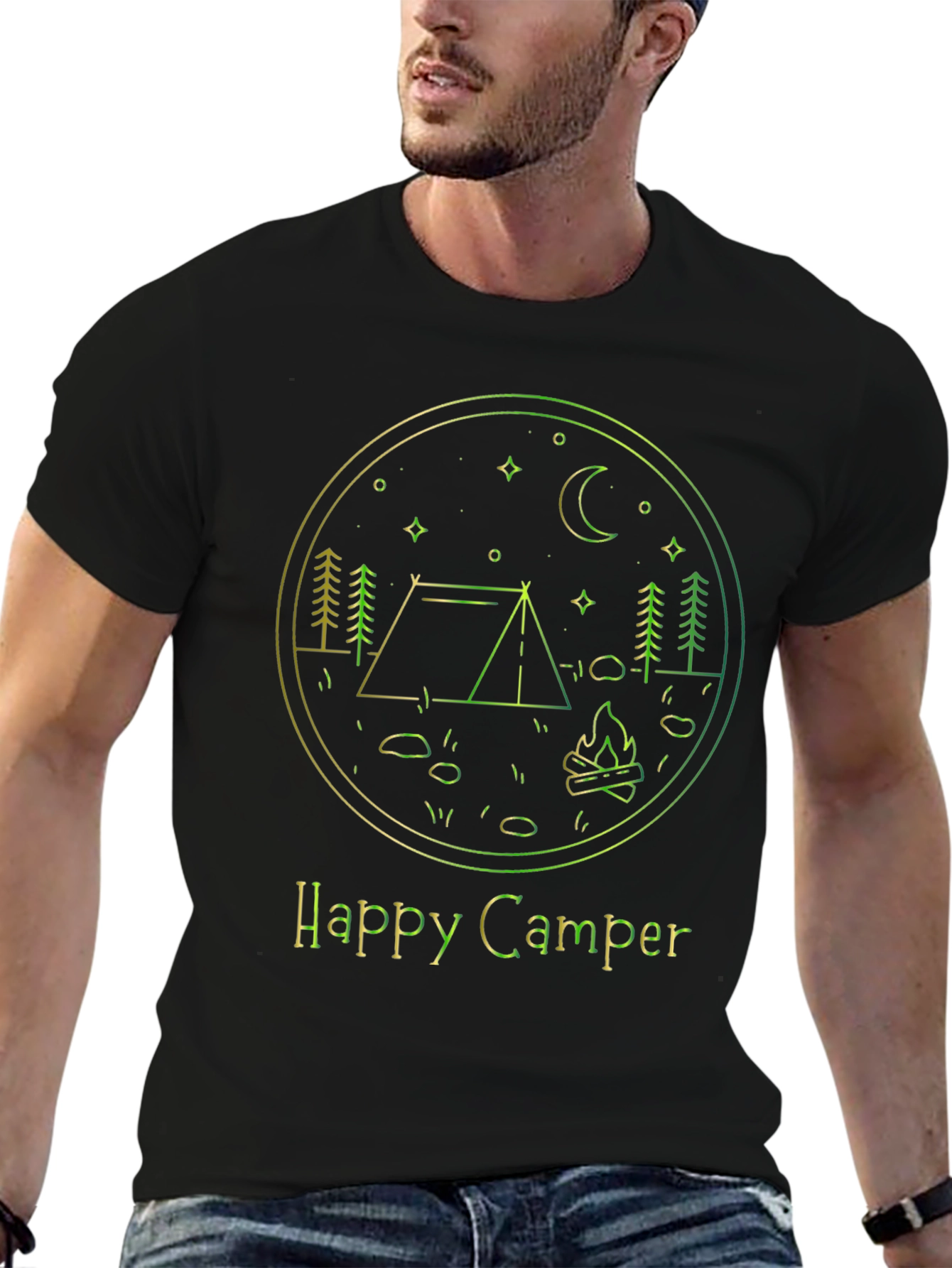 Happy Camper Graphic T-Shirt - Camping Adventure