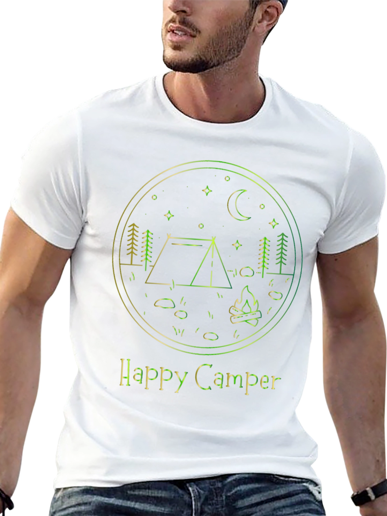 Happy Camper Graphic T-Shirt - Camping Adventure