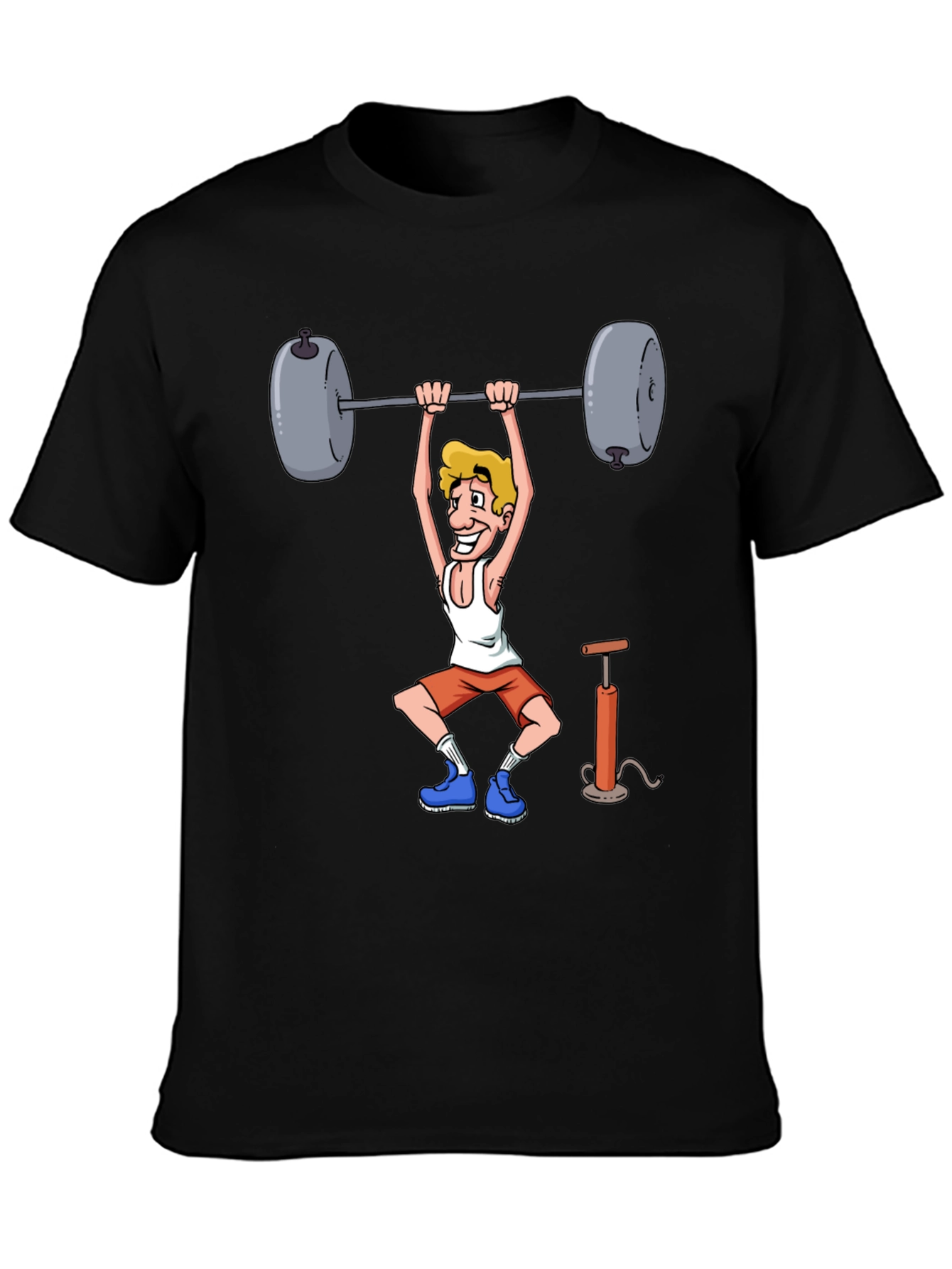 Weightlifter Cartoon Graphic T-Shirt