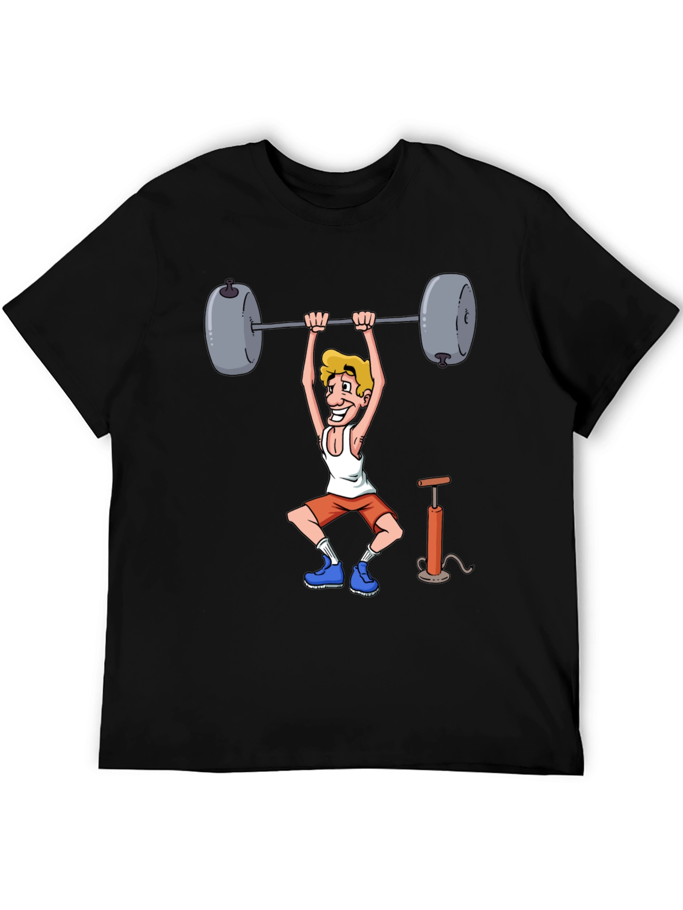 Weightlifter Cartoon Graphic T-Shirt