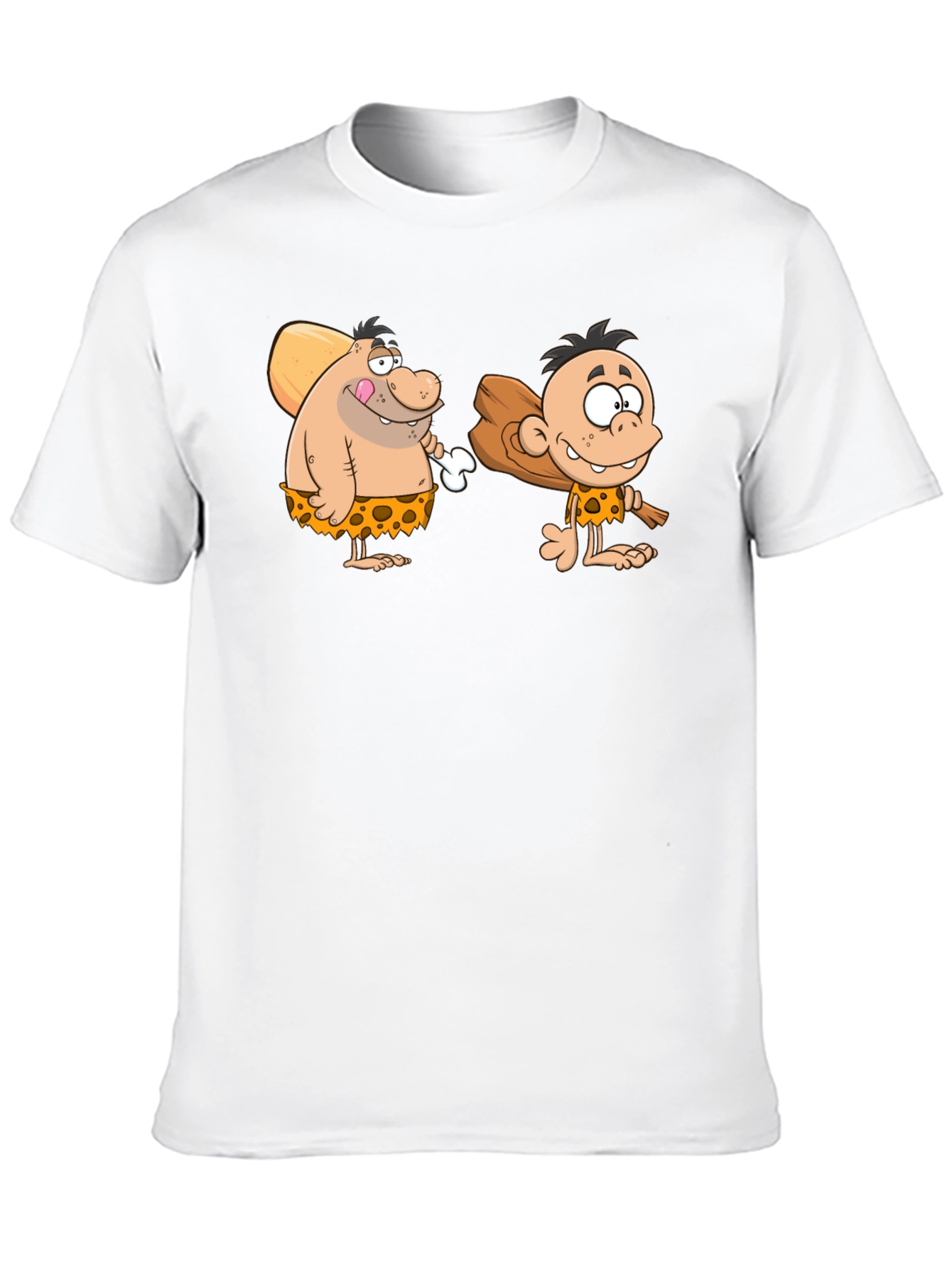 Cartoon Caveman Black T-Shirt