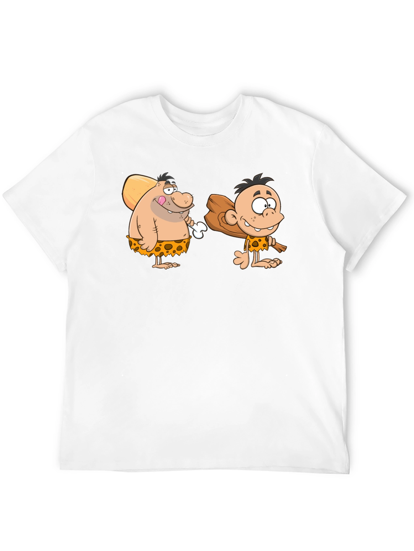 Cartoon Caveman Black T-Shirt