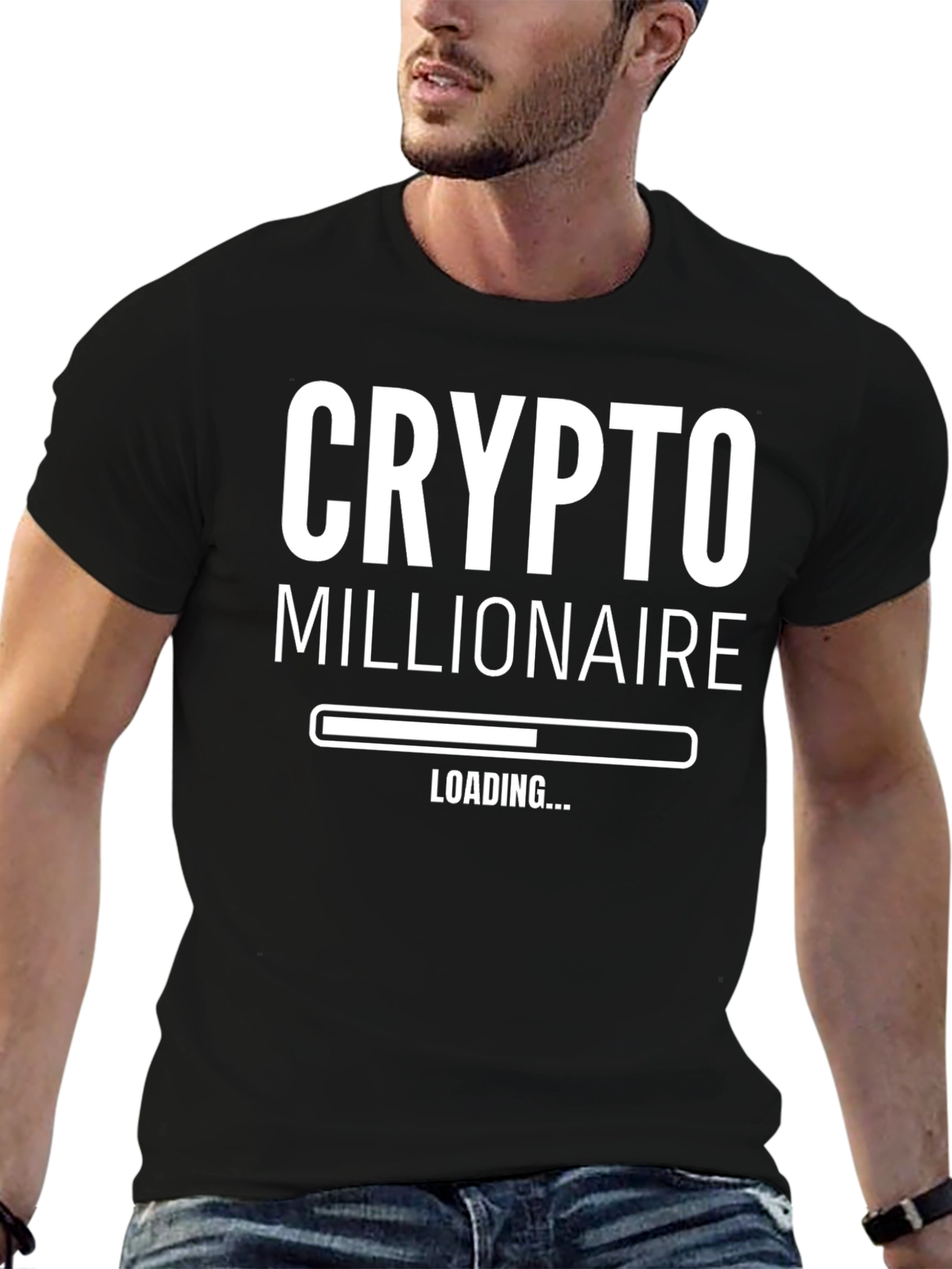 Crypto Millionaire Loading Black T-Shirt