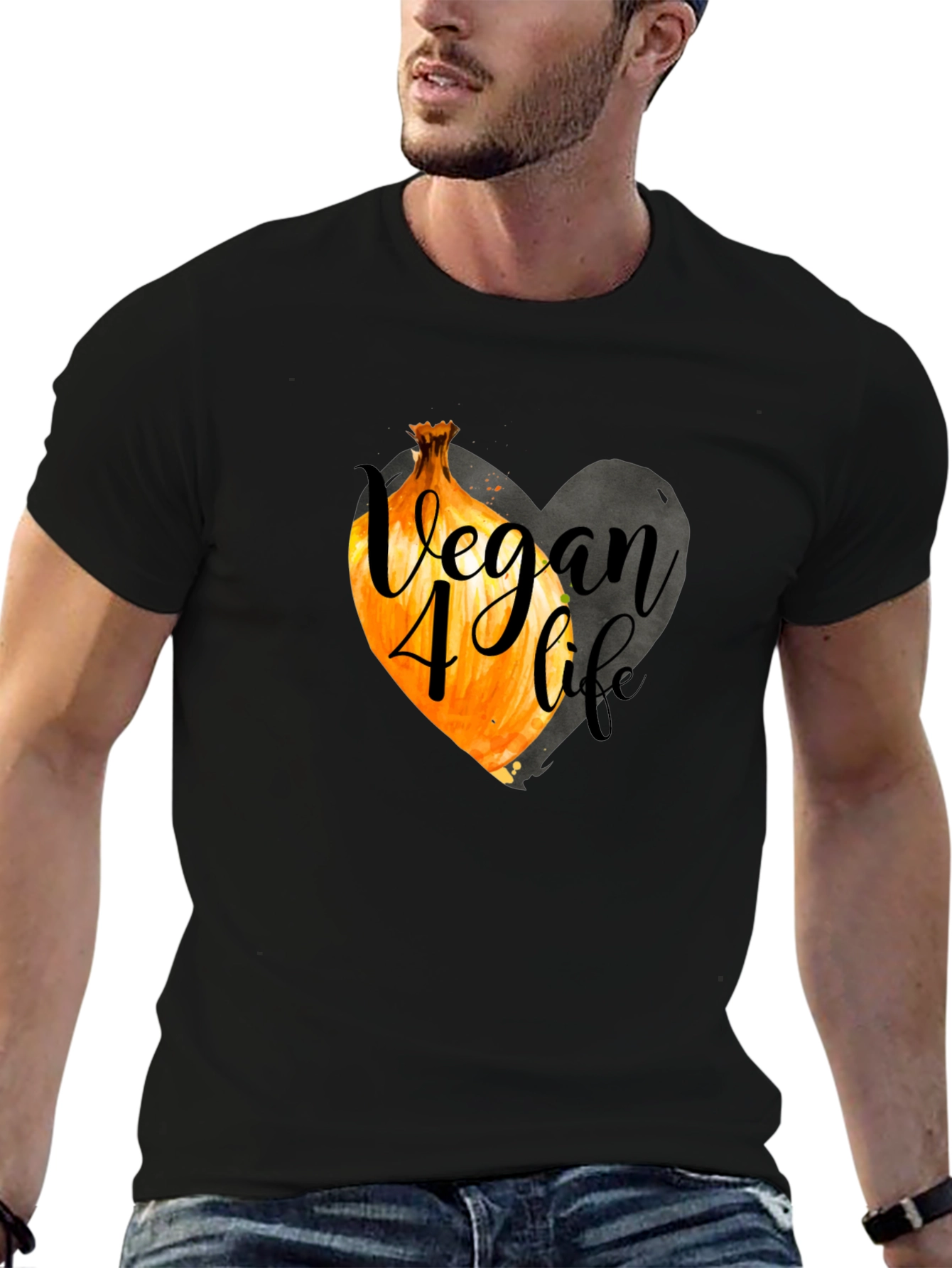 Vegan 4 Life Onion Heart Graphic Tee