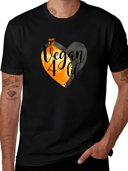 Vegan 4 Life Onion Heart Graphic Tee