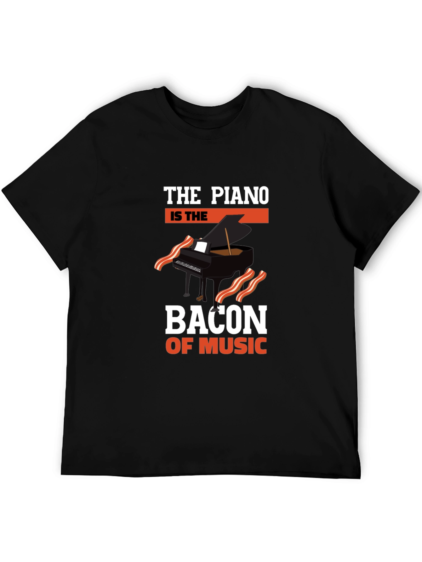 Piano Bacon of Music Graphic T-Shirt