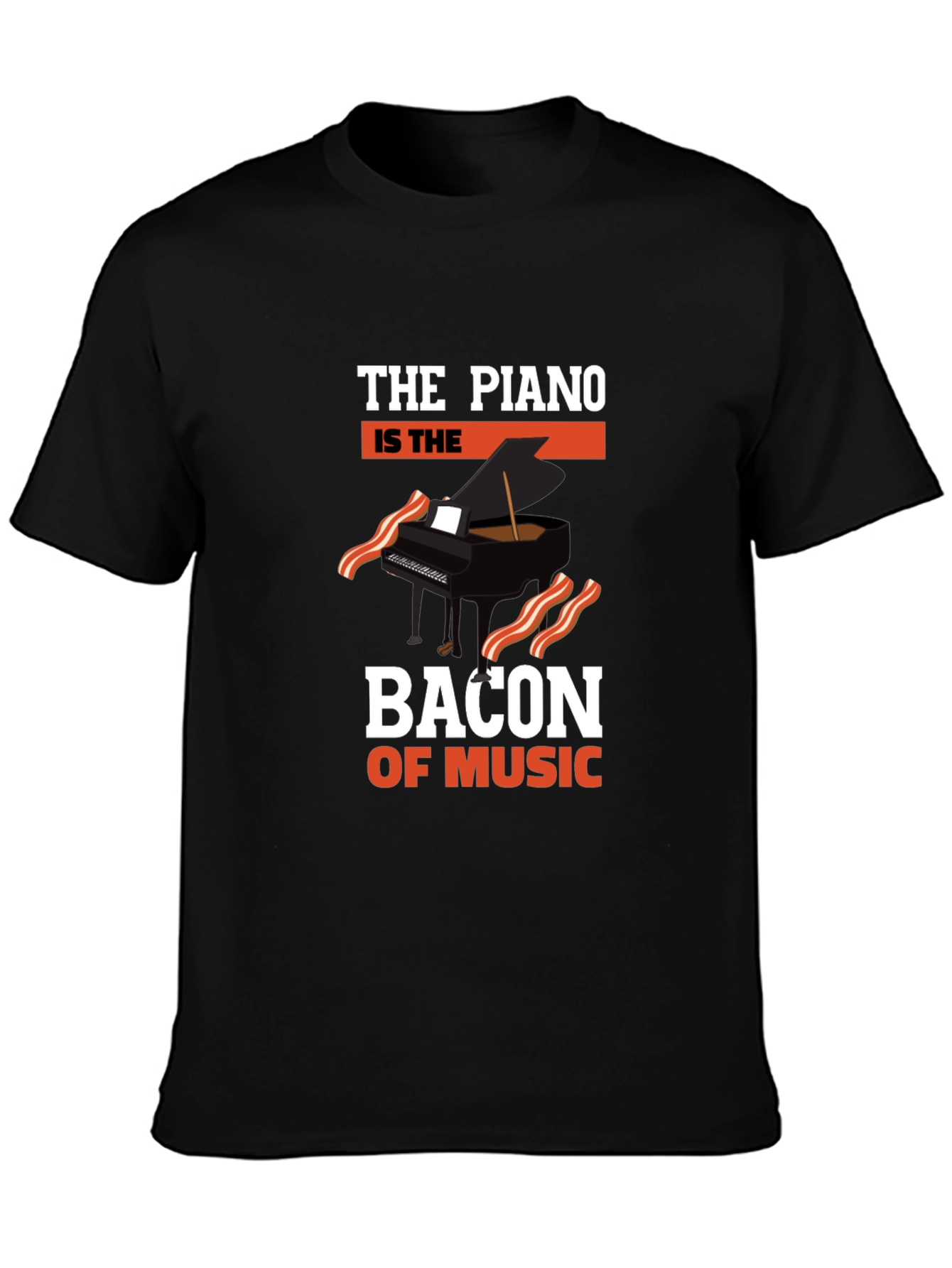 Piano Bacon of Music Graphic T-Shirt