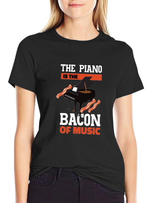 Piano Bacon of Music Graphic T-Shirt