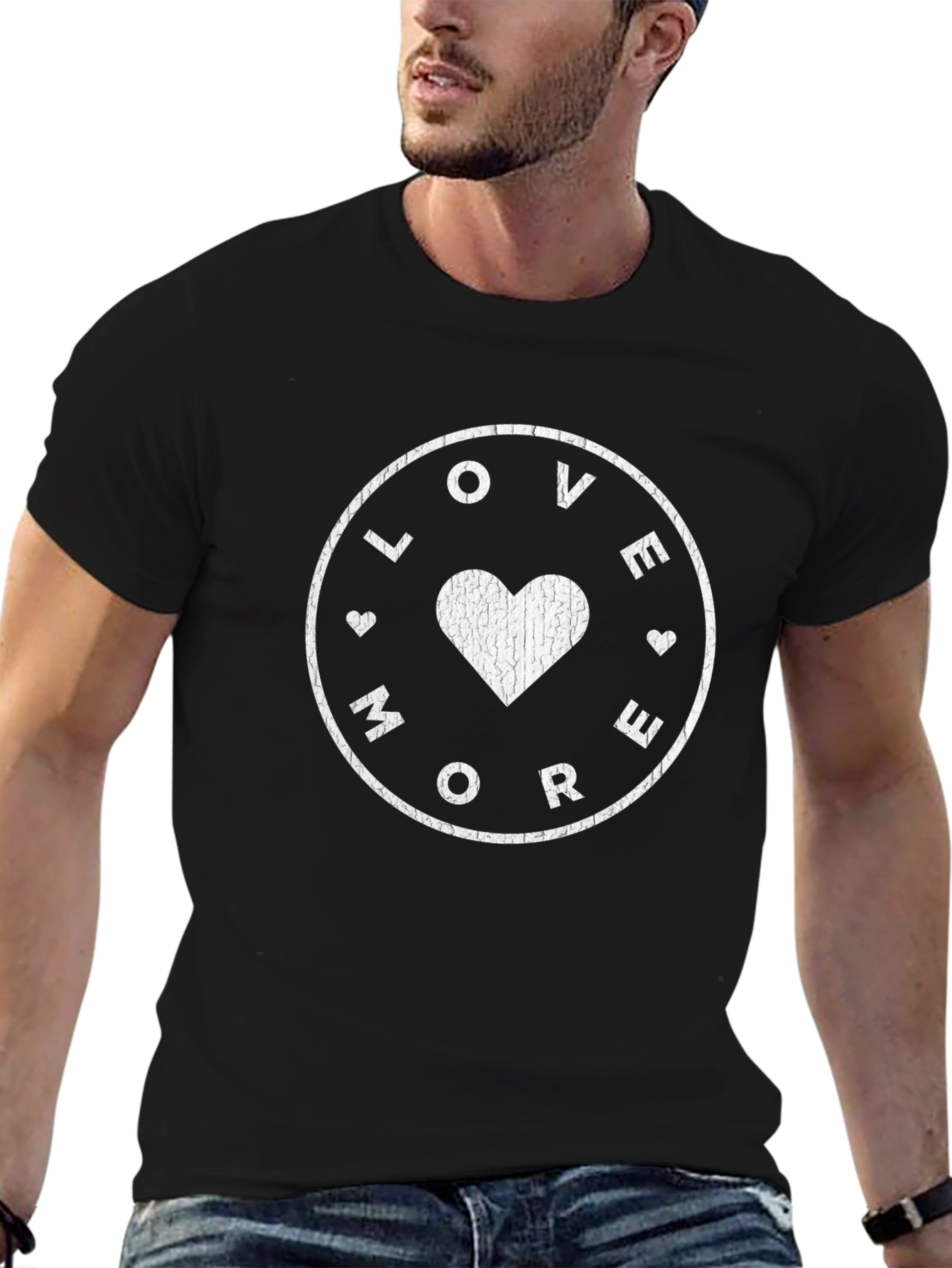 Love More Graphic Tee - Heart Design