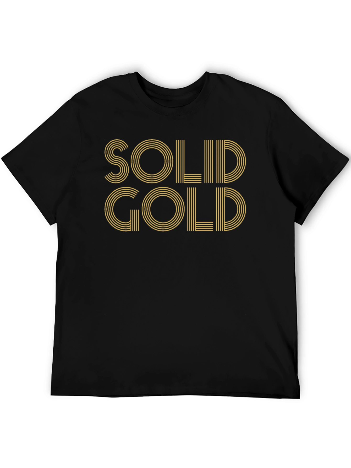 Solid Gold Graphic Print Black T-Shirt